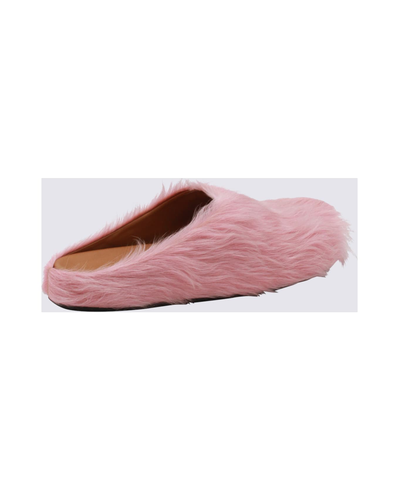Marni Pink Leather Fussbett Flats - PINK GUMMY