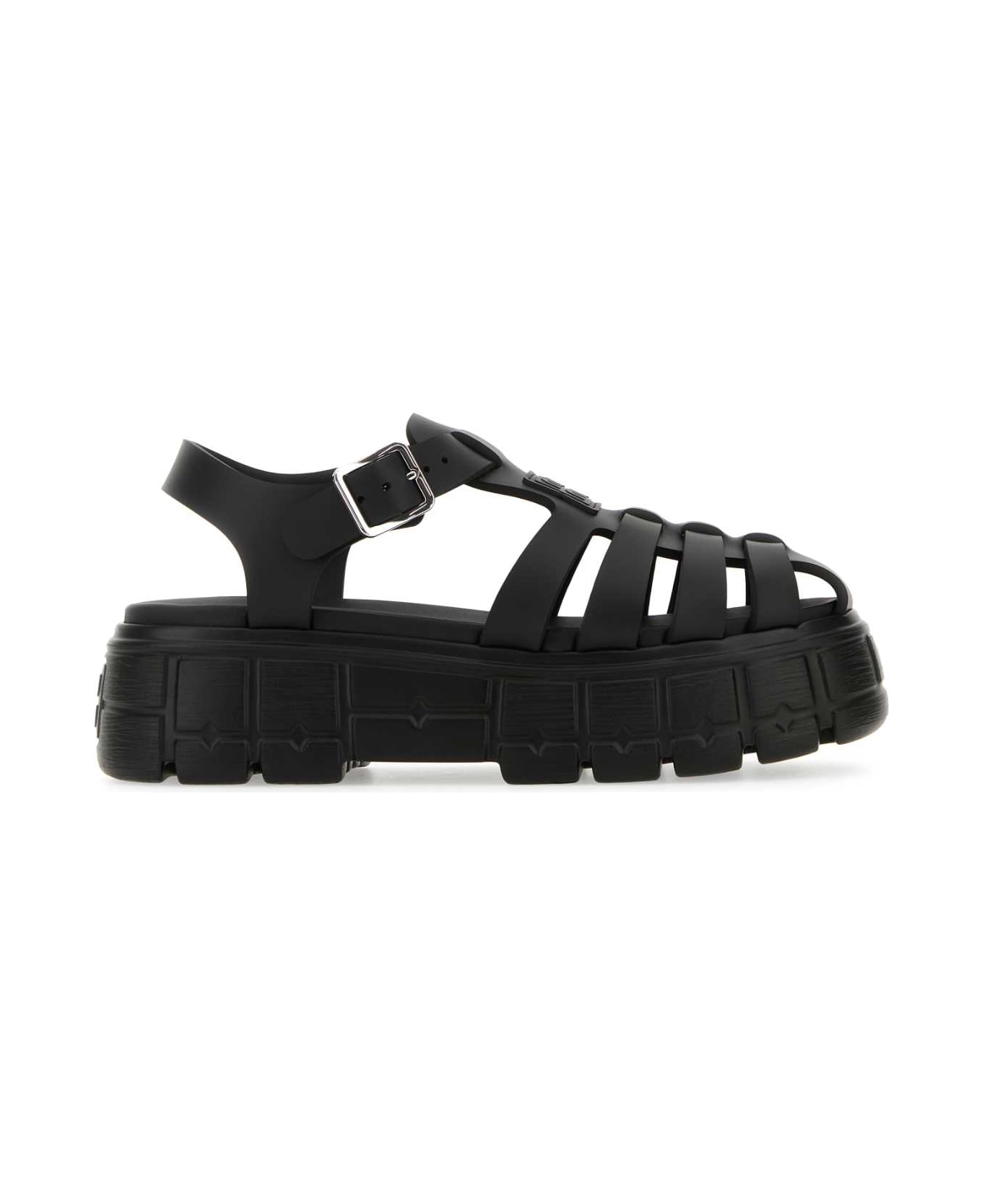 Miu Miu Black Rubber Sandals - NERO