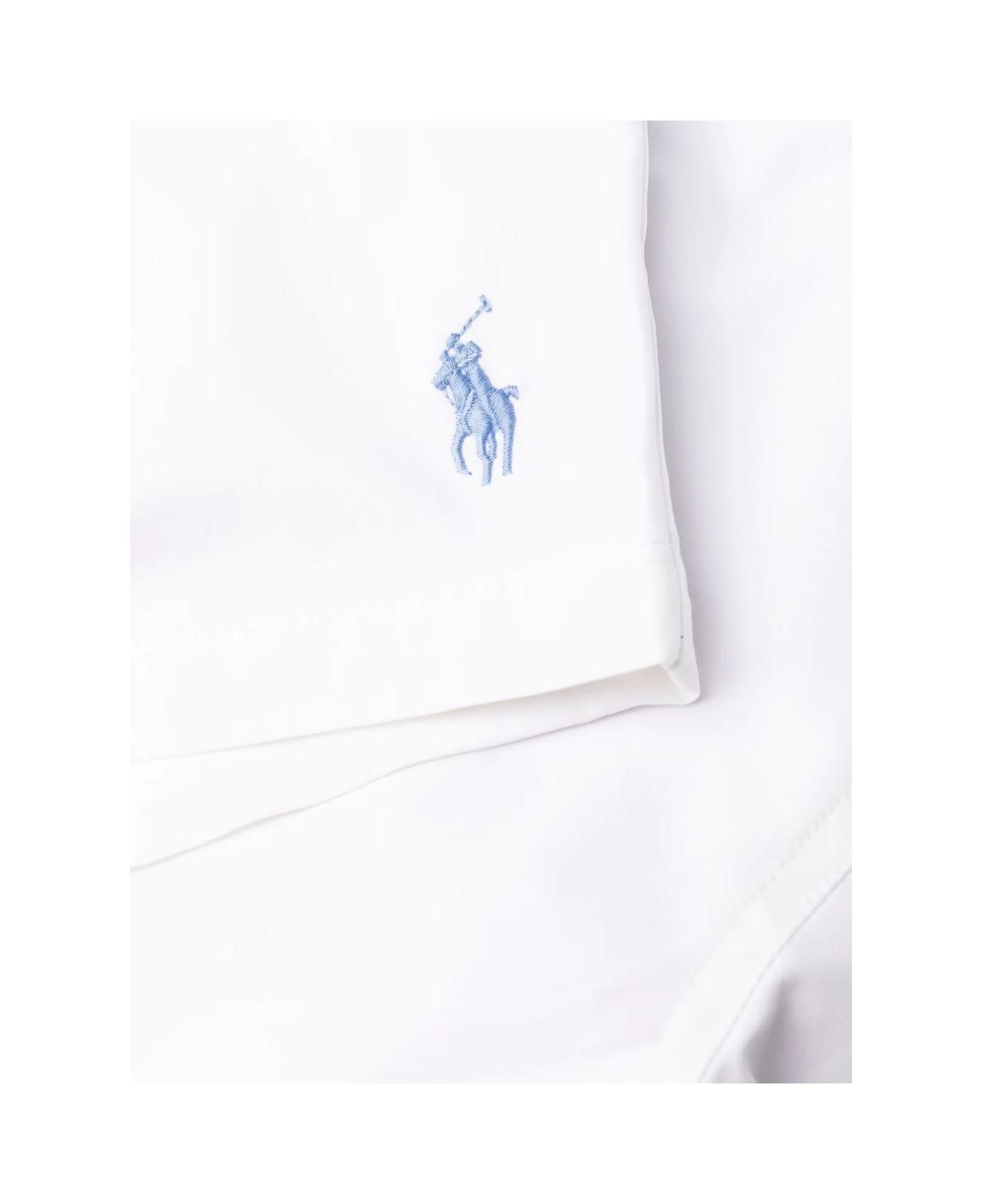 Polo Ralph Lauren White Swim Shorts With Embroidered Pony - Bianco