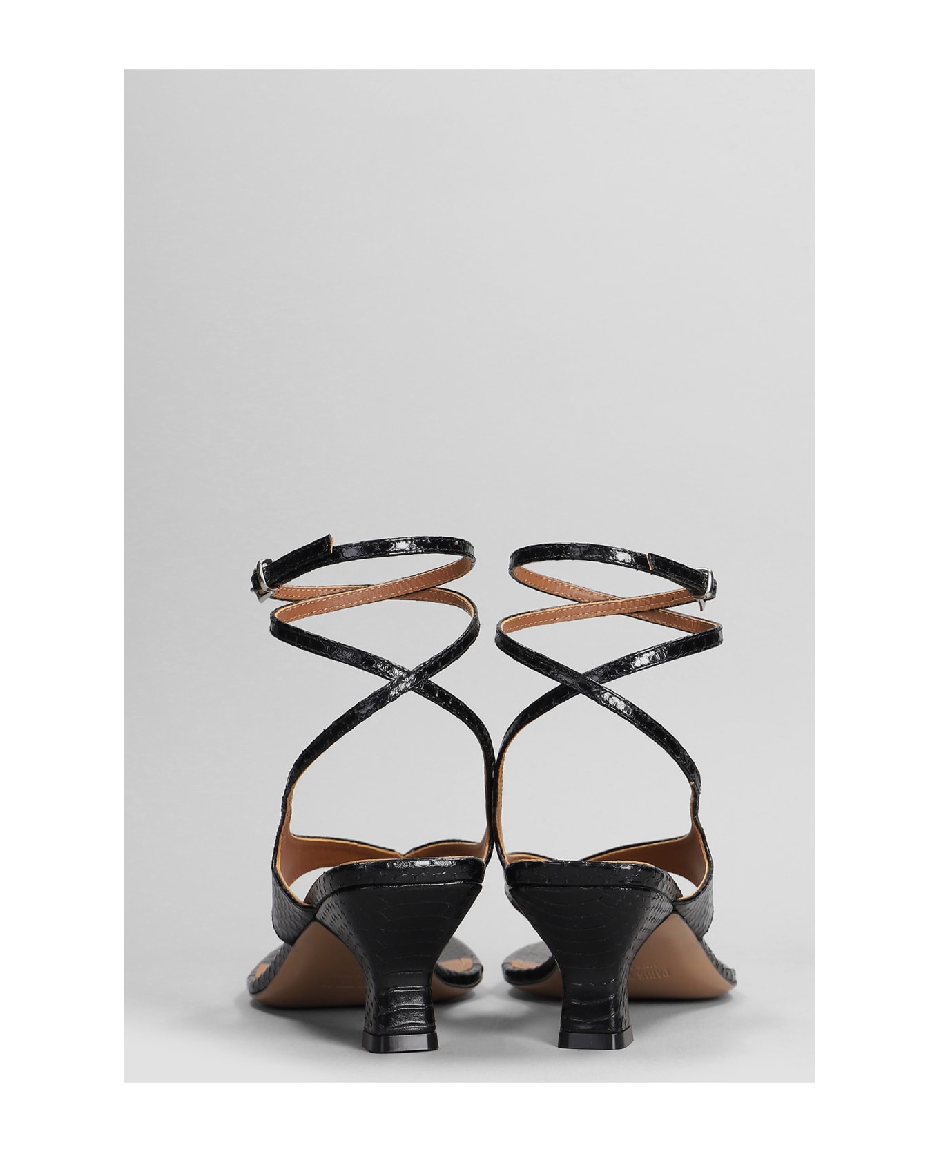 Paris Texas Portofino Sandals In Black Leather - black サンダル