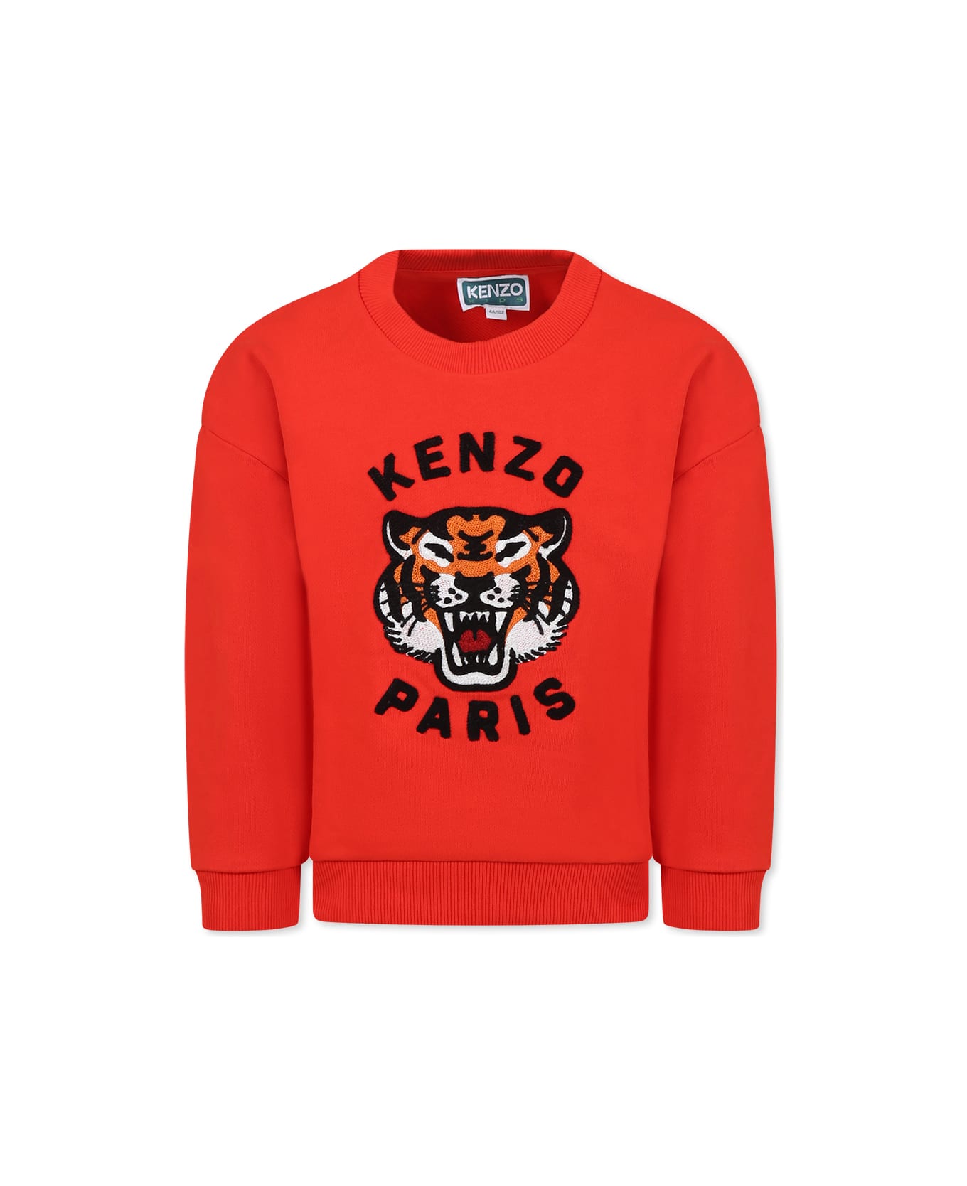 Kenzo Kids Red Sweatshirt For Kids With Lucky Tiger - Red