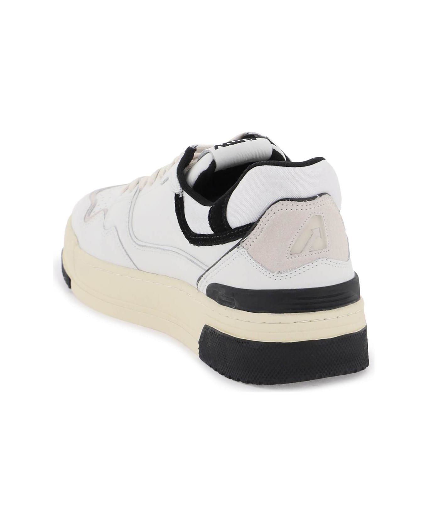 Autry Clc Sneakers In White And Black Leather - White