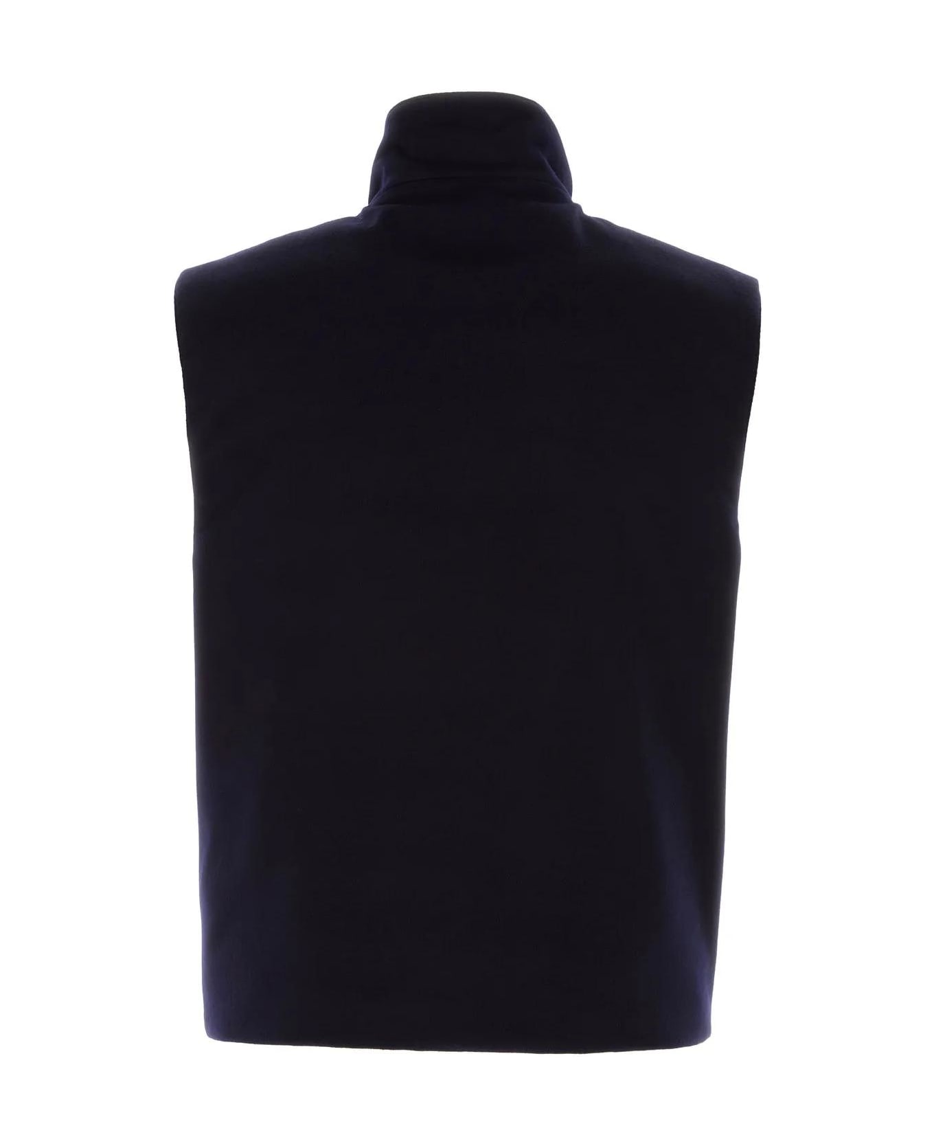 Prada Midnight Blue Cashmere Sleeveless Down Jacket - Blue