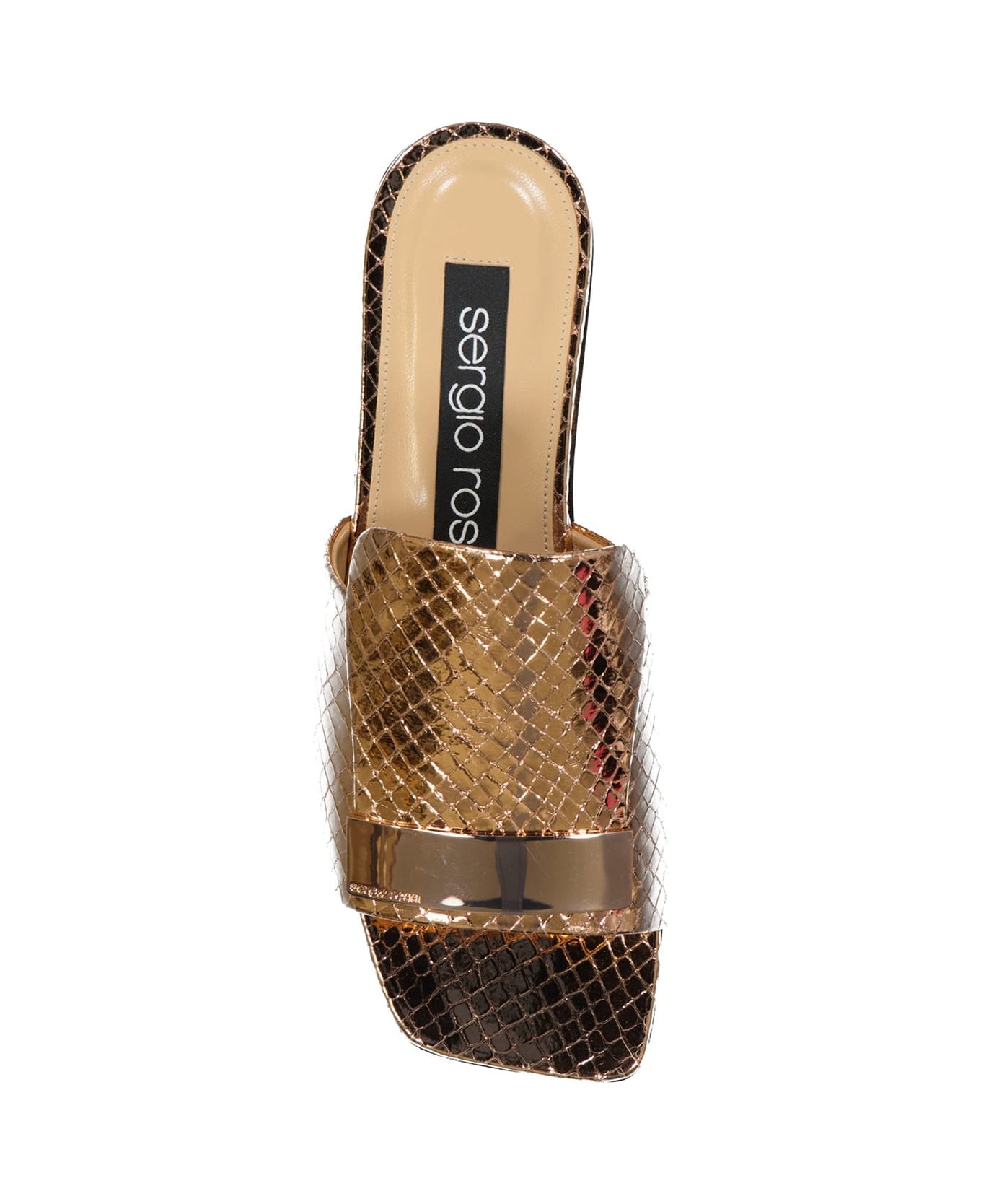 Sergio Rossi Leather Flat Sandals - Rose gold