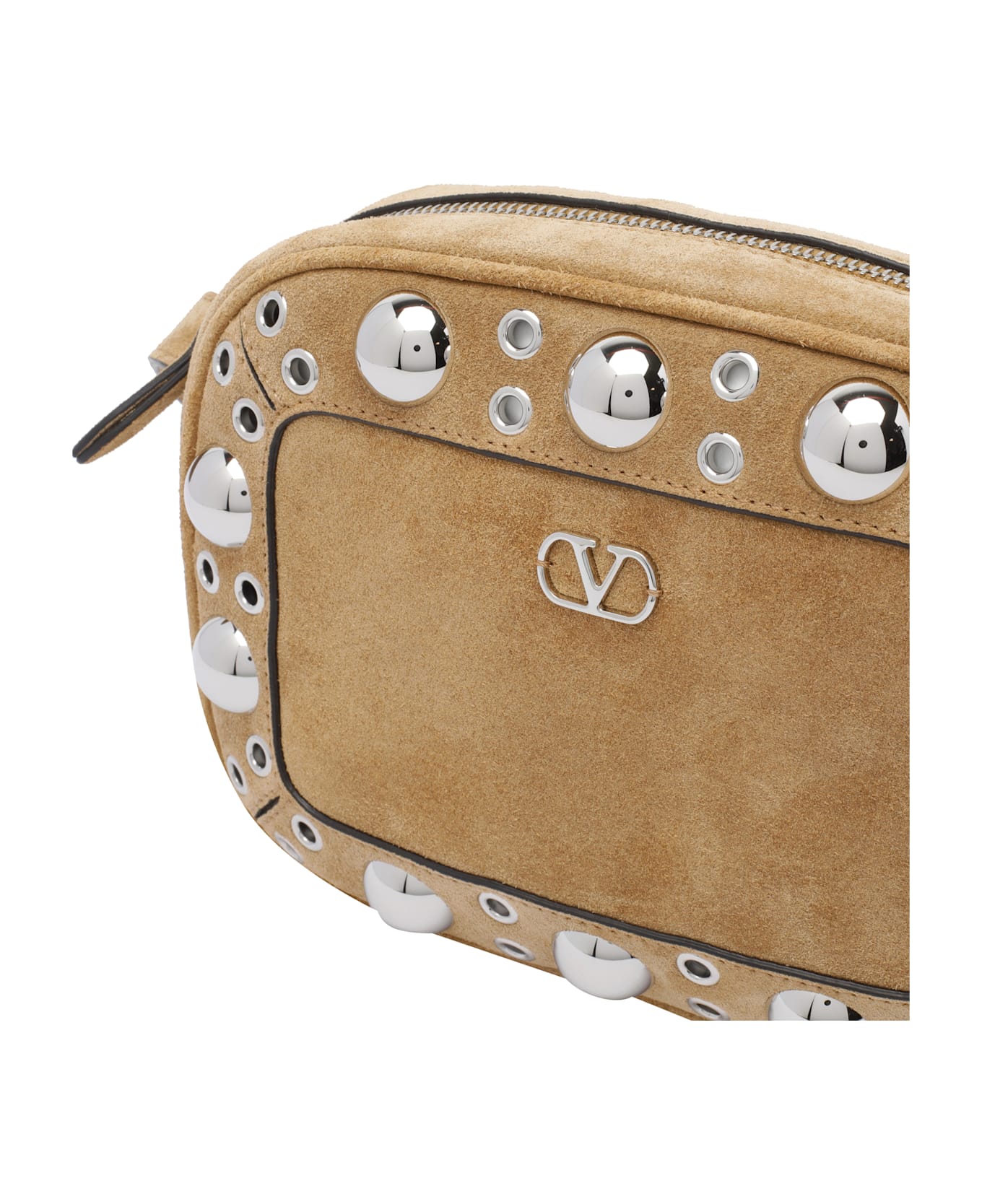 Valentino Garavani Suede Nellcote Crossbody Bag - Beige
