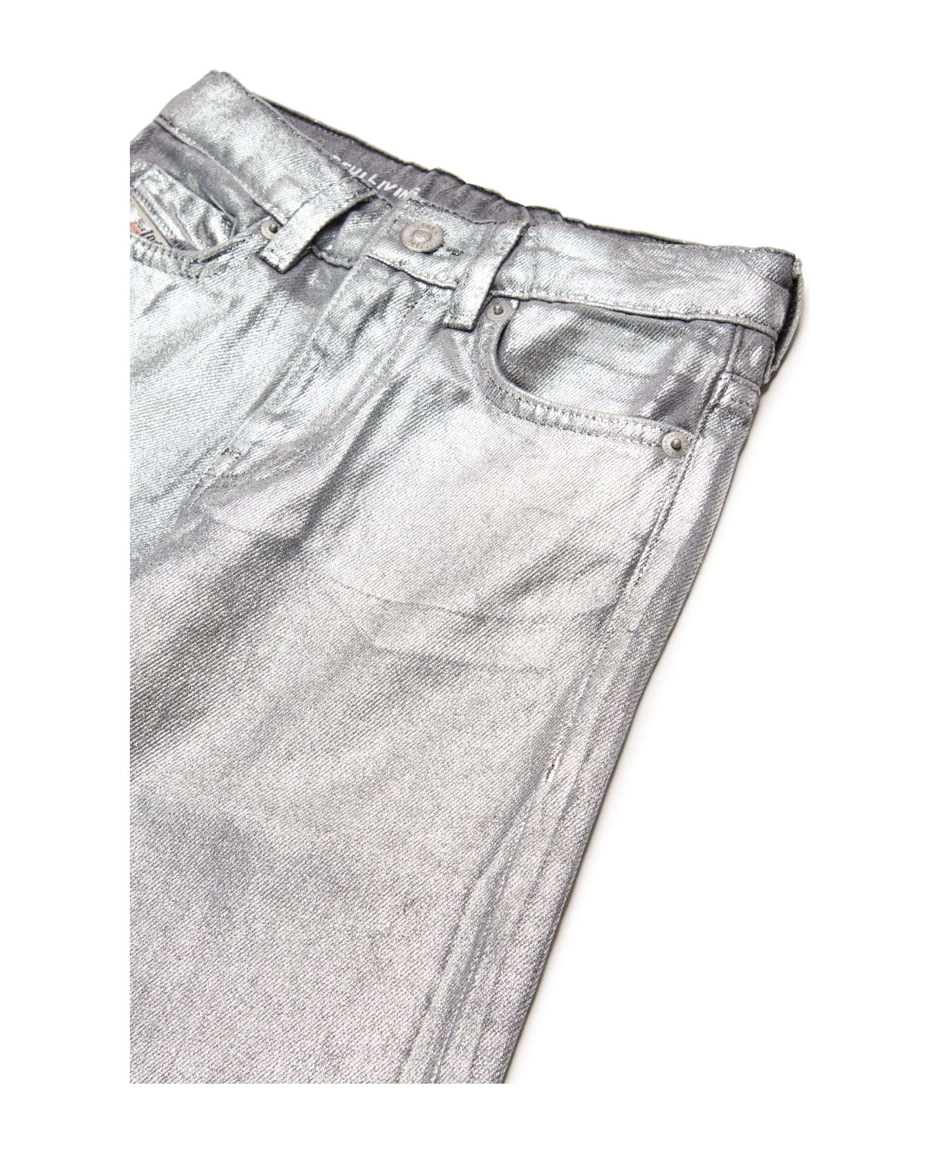 Diesel Metallic Flared Jeans - Silver