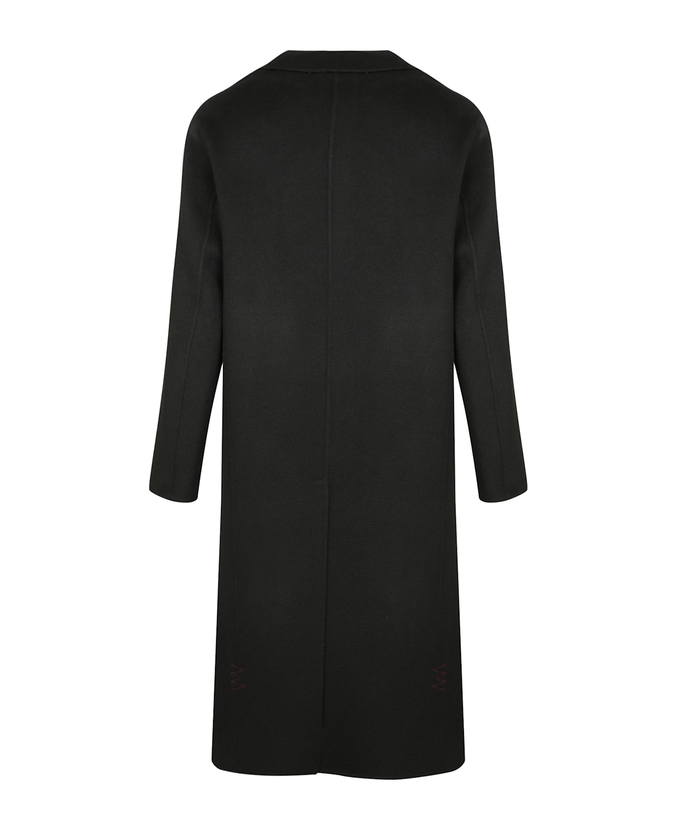 Amaranto Black Double-breasted Coat - Black