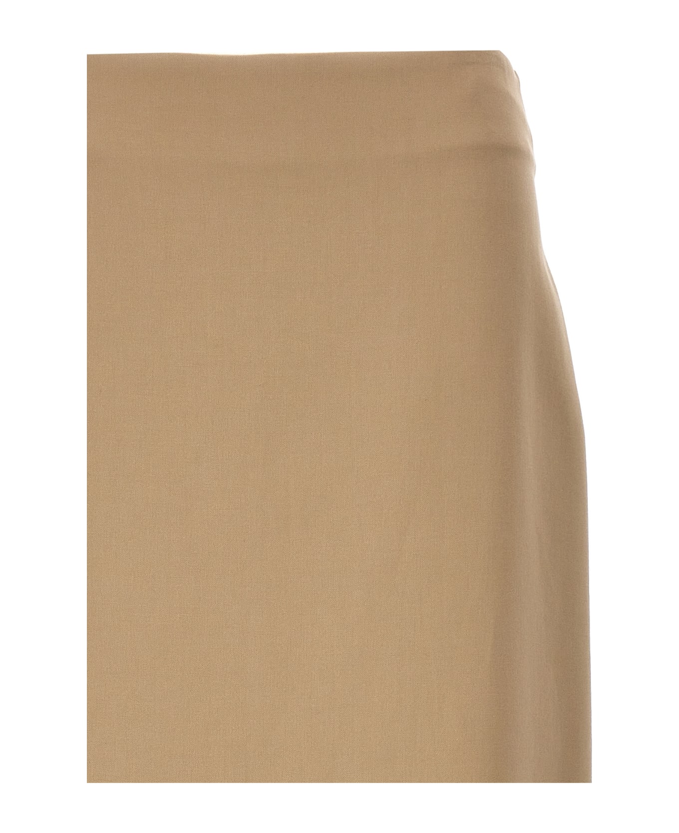Brunello Cucinelli Slit Cotton Skirt - Beige
