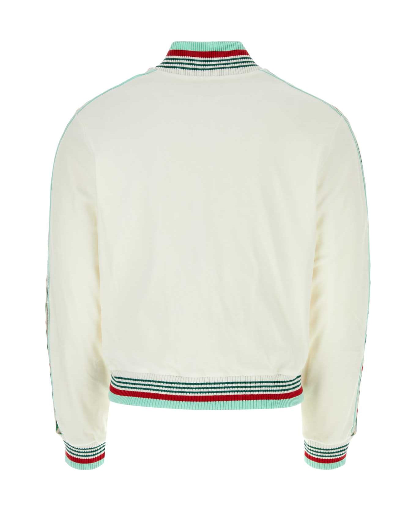 Casablanca White Velvet Sweatshirt - OFFWHITE