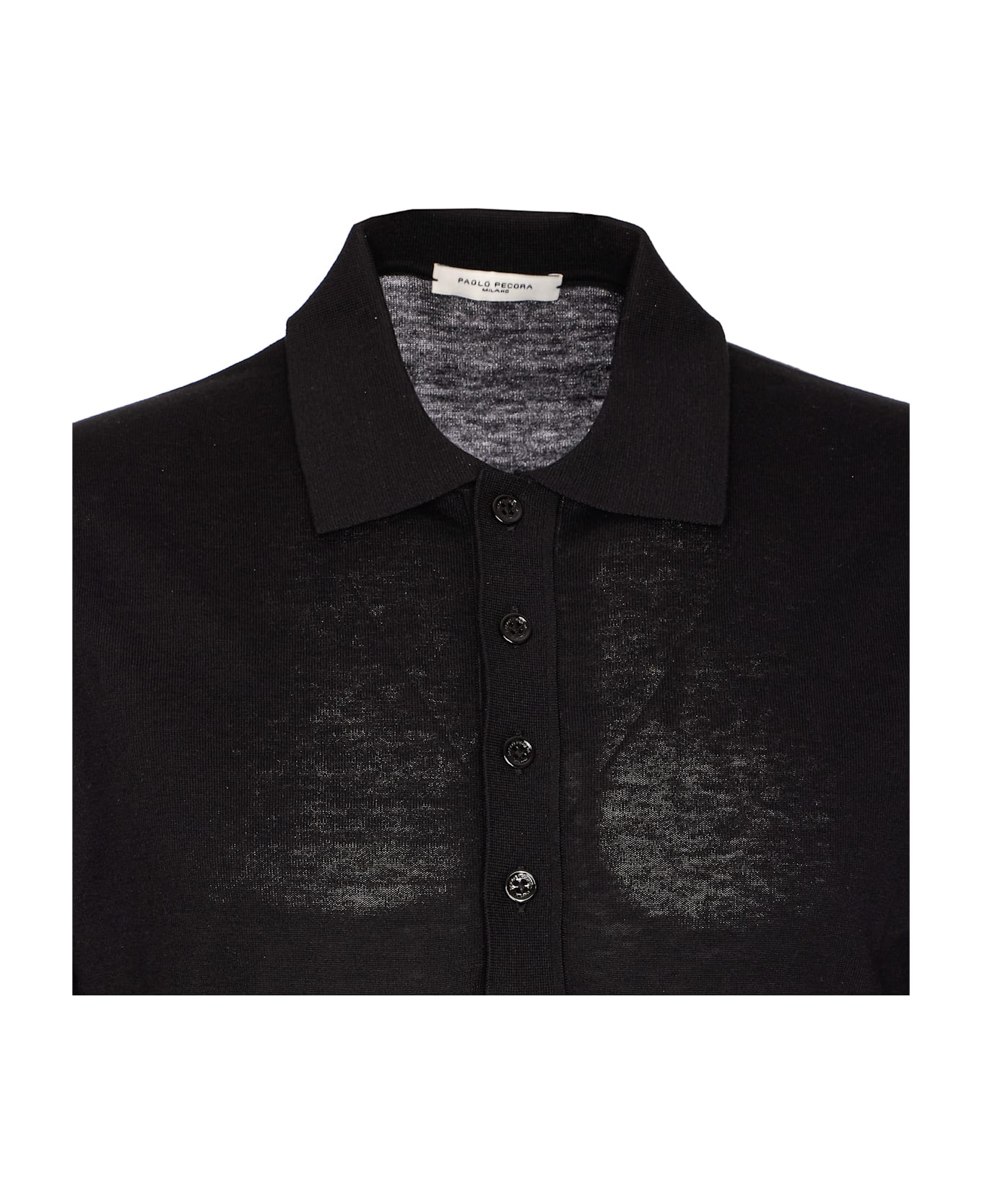 Paolo Pecora Knit Polo - Black