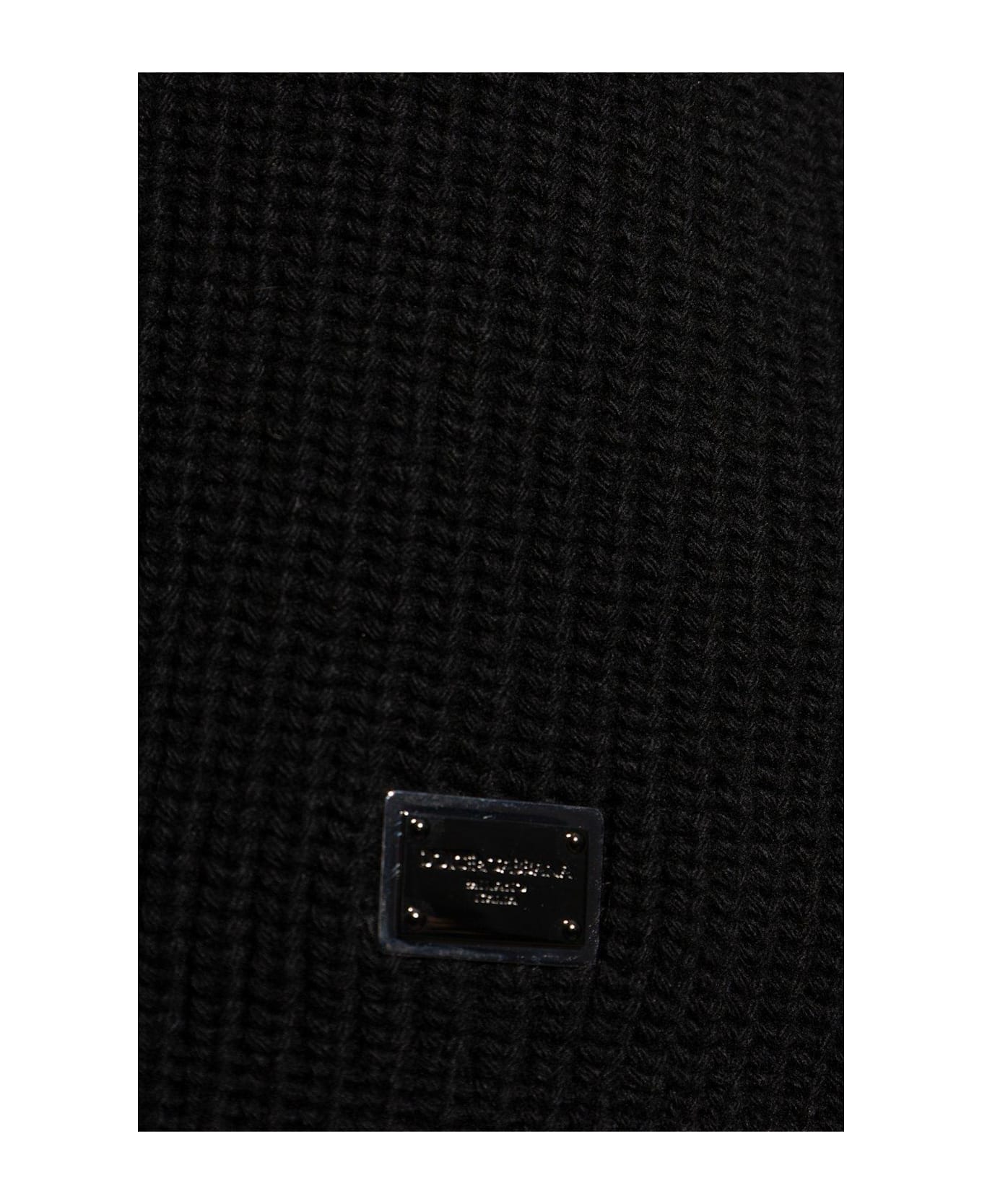 Dolce & Gabbana Logo Tag Half-zipped Cardigan - Nero