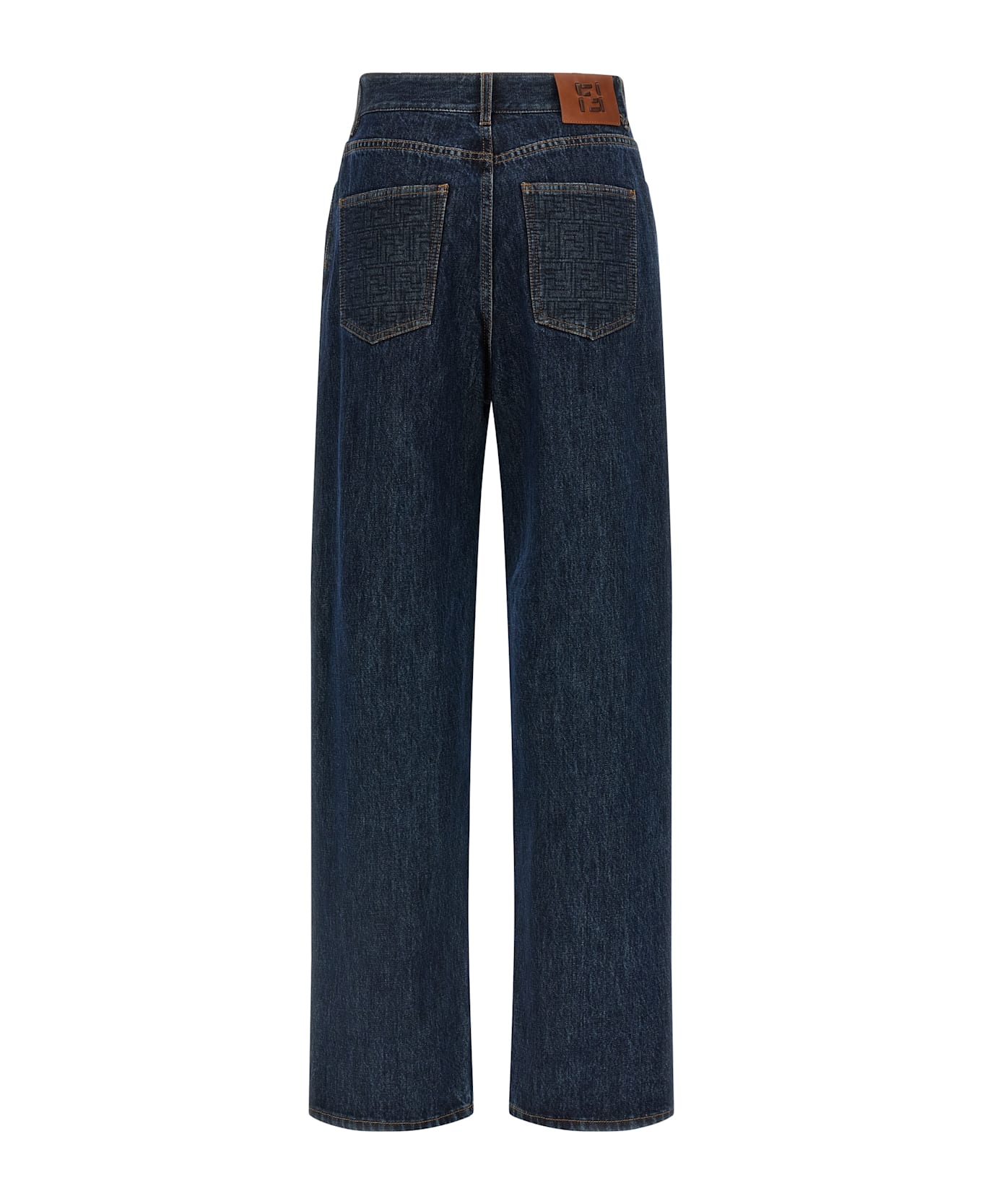 Fendi 'ff' Padded Jeans - Blue