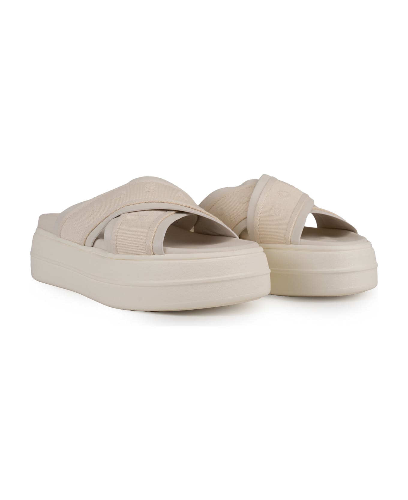 Hogan Skyscraper Sandals In Ivory Nappa - White