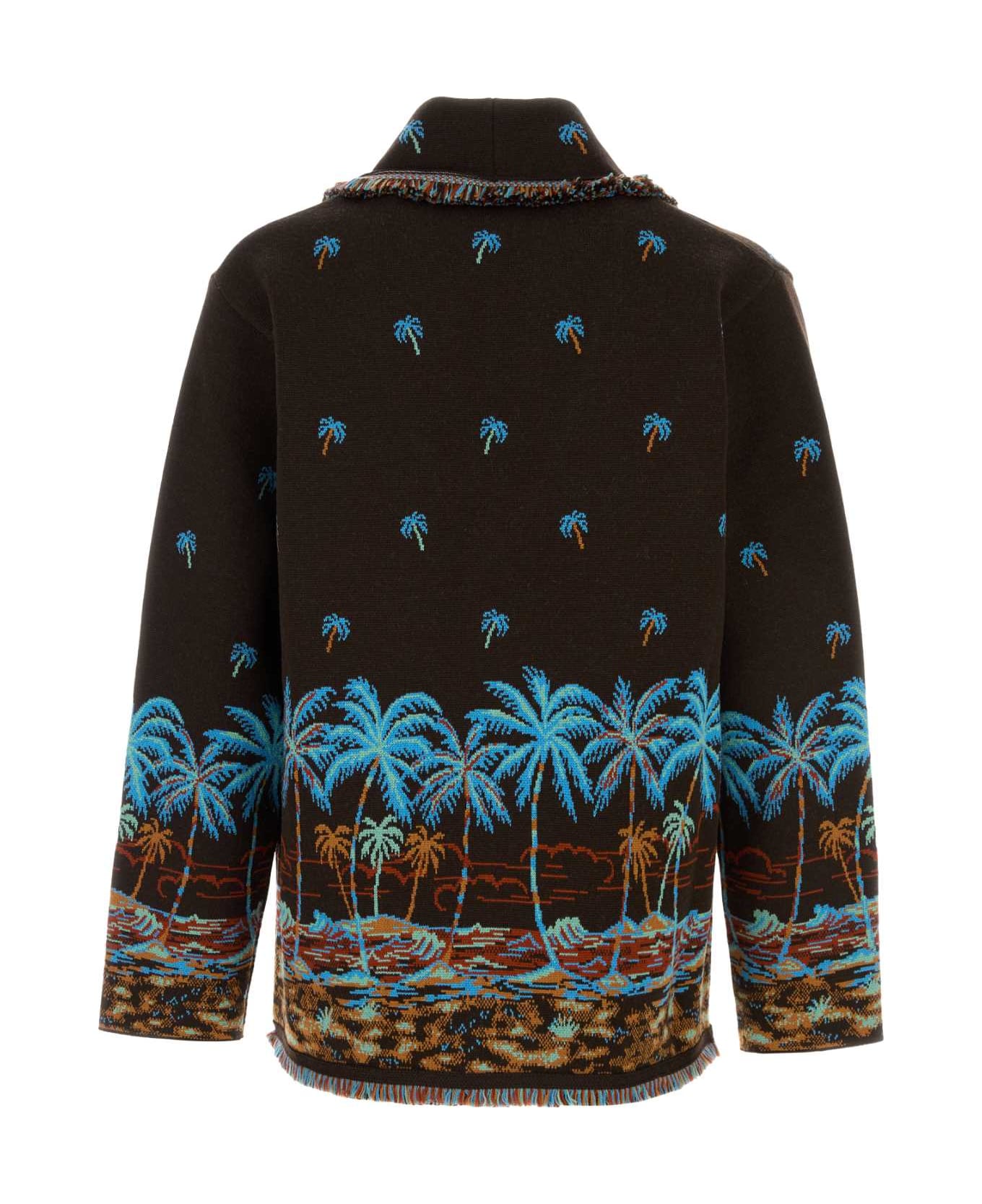 Alanui Embroidered Wool Tale Of A Hawaiian Cardigan - COFFEELIN