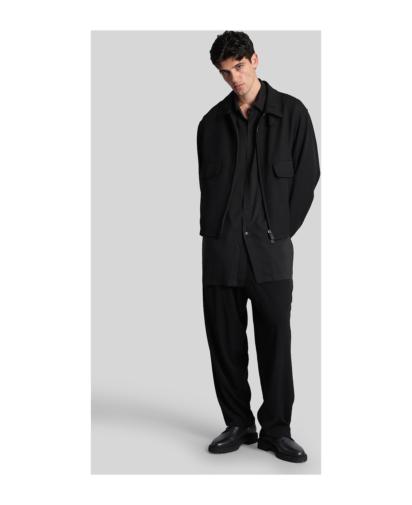 Yohji Yamamoto Shirt In Black Cellulose - black