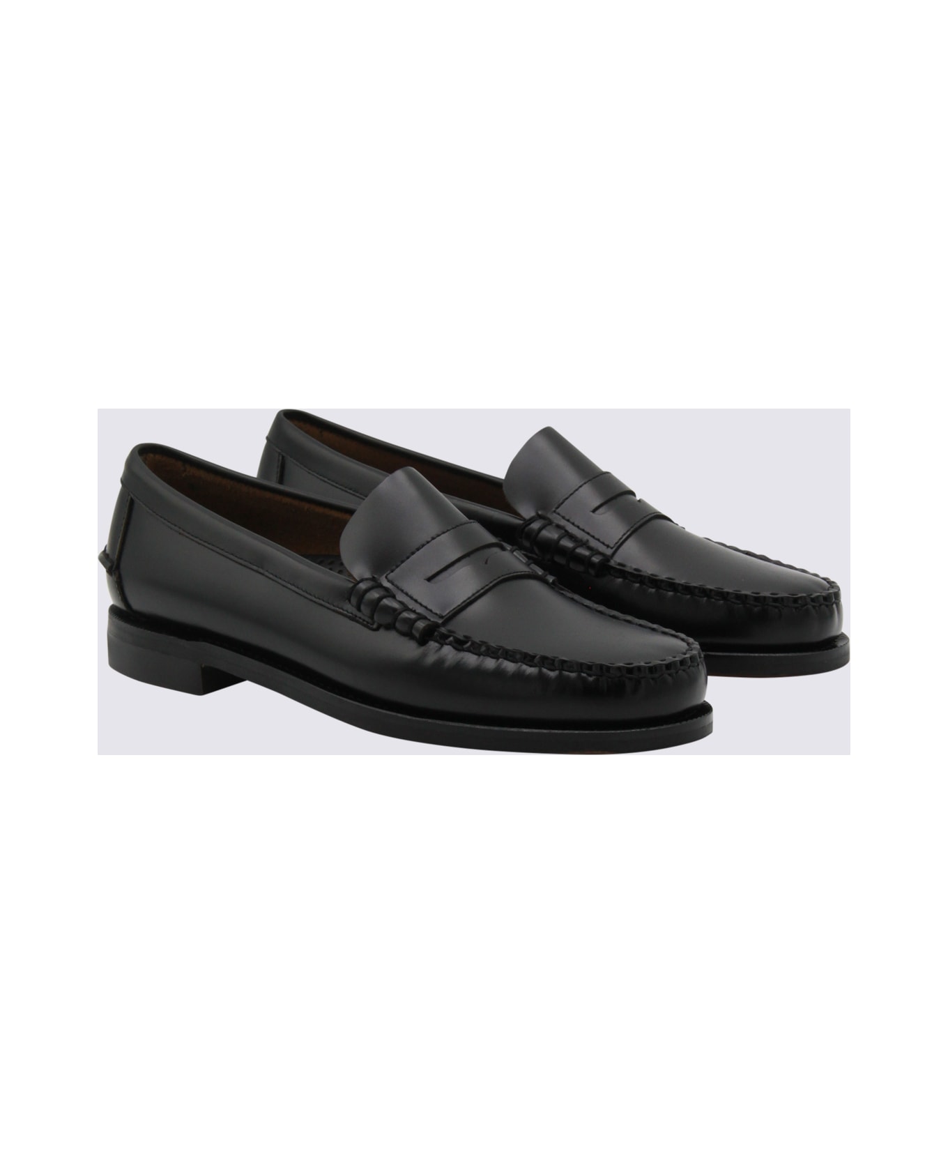 Sebago Black Leather Loafers - Black