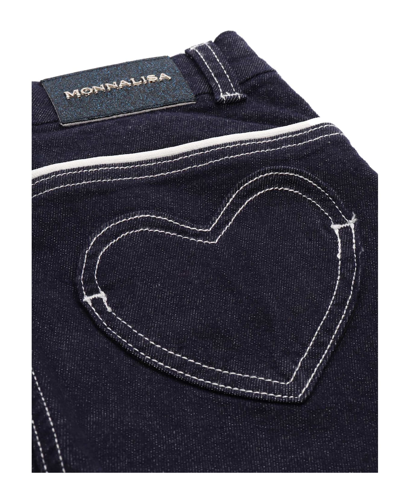 Monnalisa Heart Pockets Jeans - BLUE