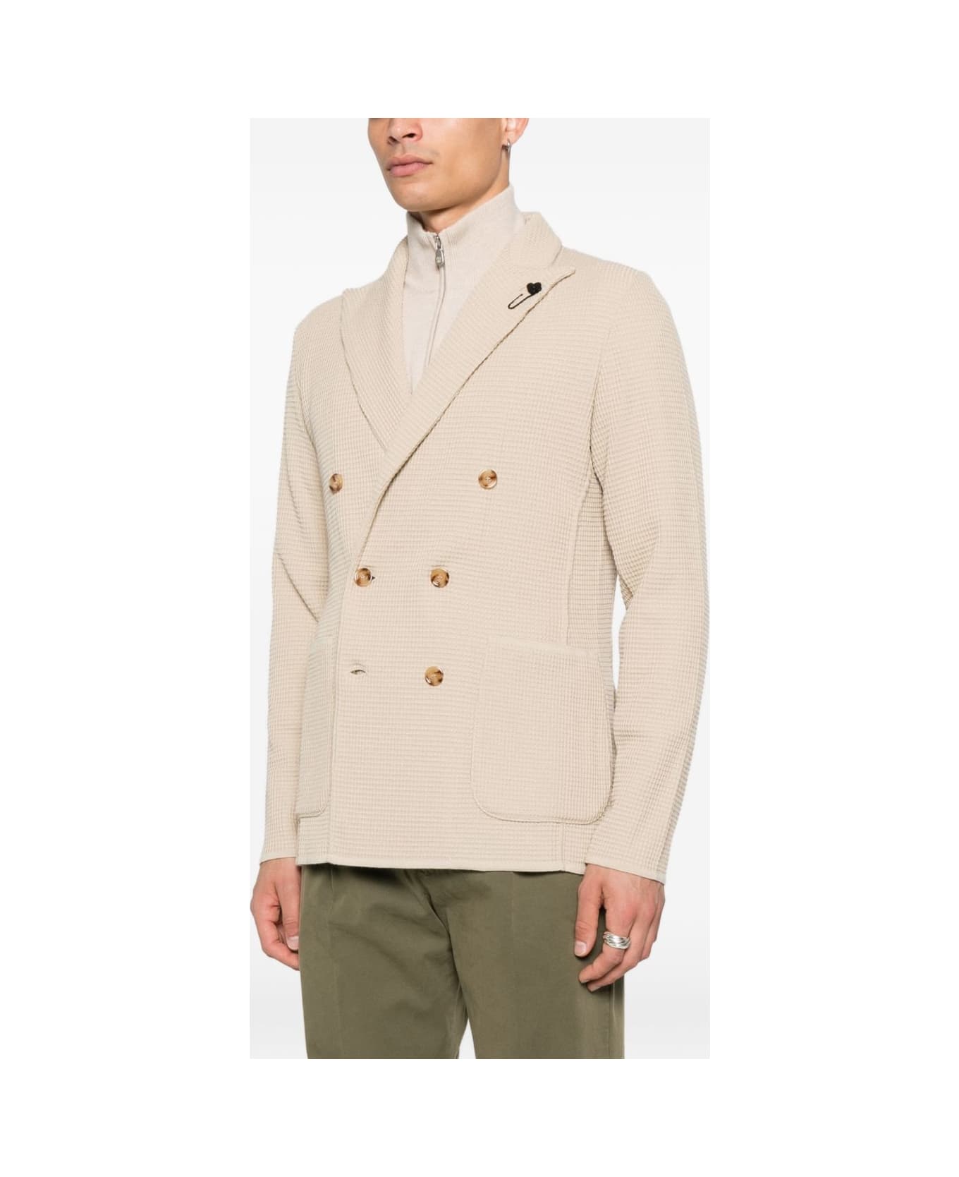 Lardini Beige Knitted Jacket - Beige