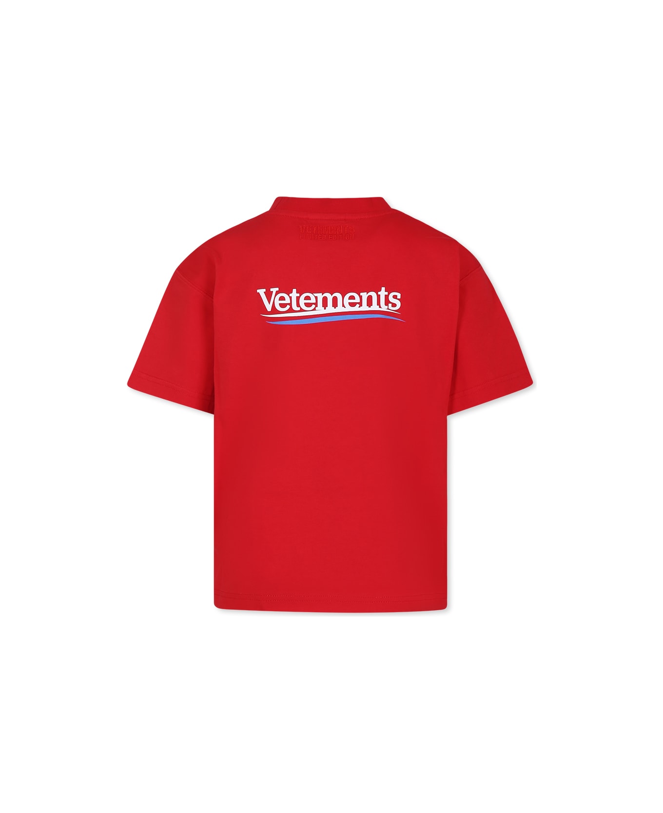 VETEMENTS Red T-shirt For Kids With Logo - Red