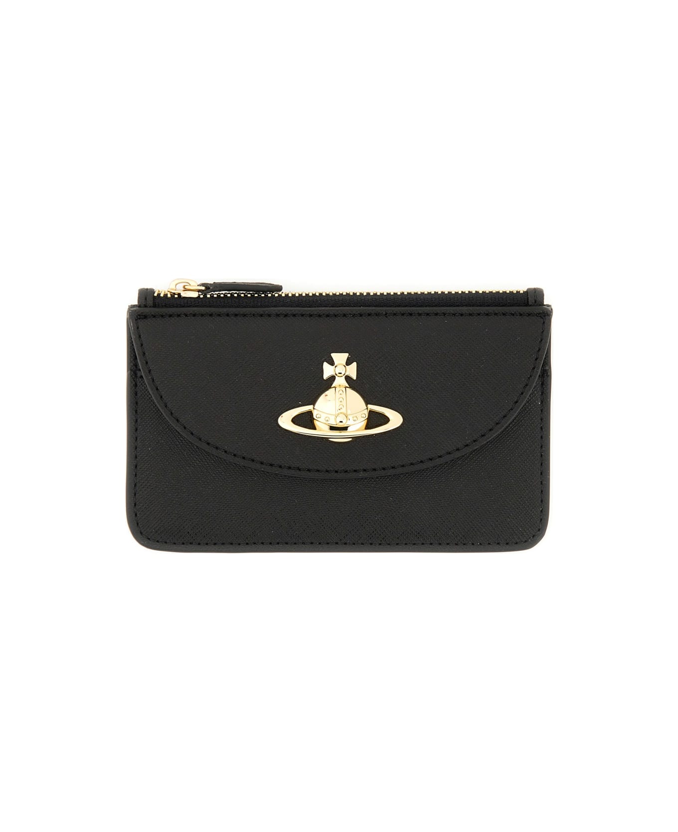 Vivienne Westwood "slim Longhalf Moon" Wallet - BLACK