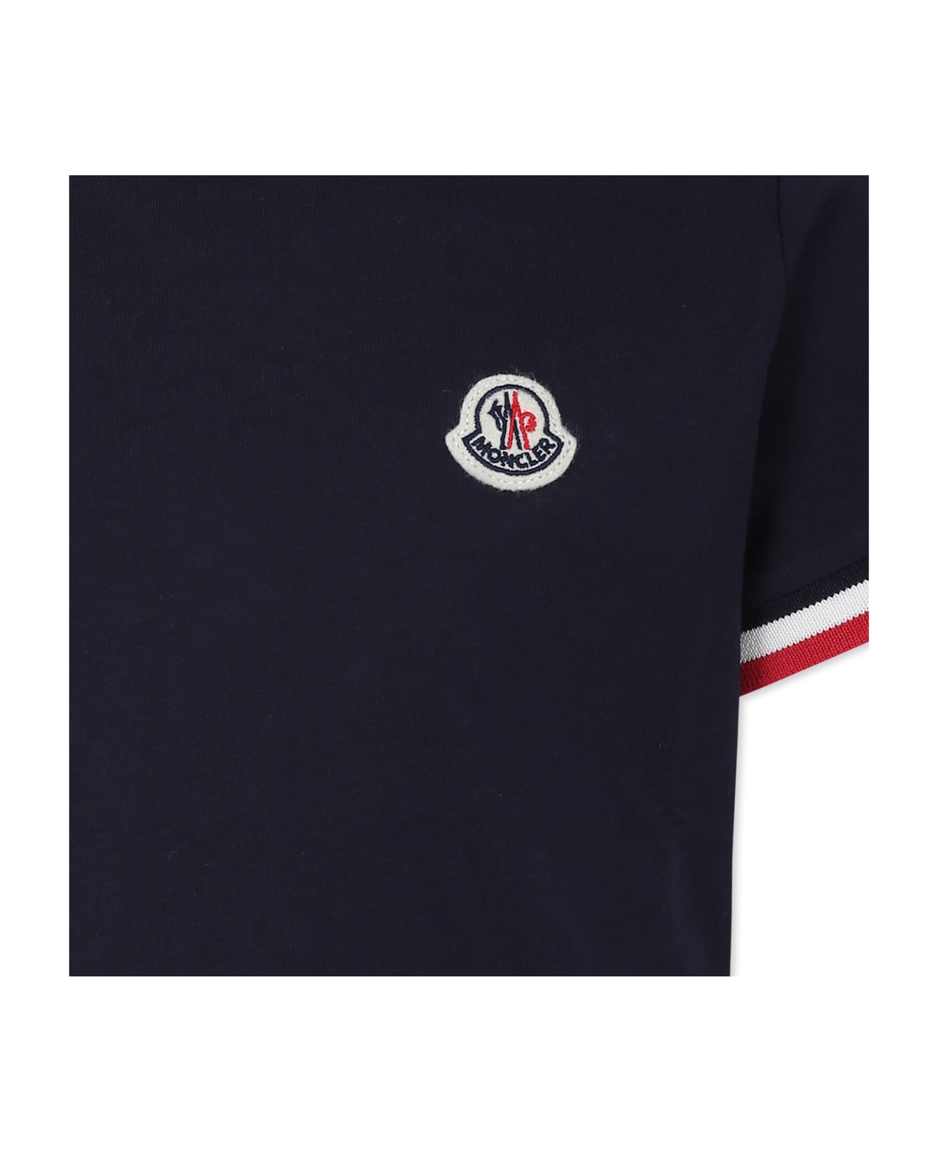 Moncler Blue T-shirt For Boy With Logo - Blue