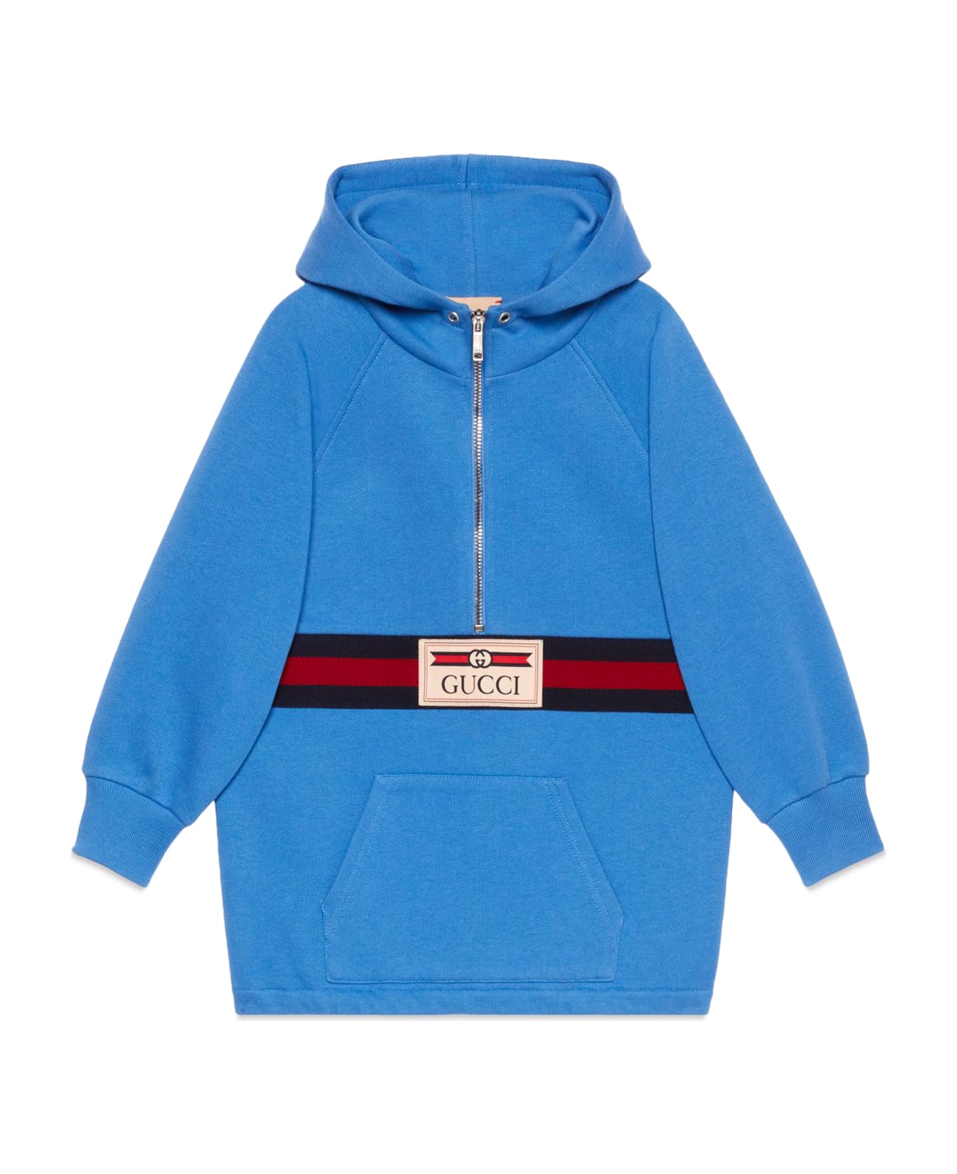 Gucci Children's Cotton Jacket With Gucci Label - LIGHT BLUE ニットウェア＆スウェットシャツ
