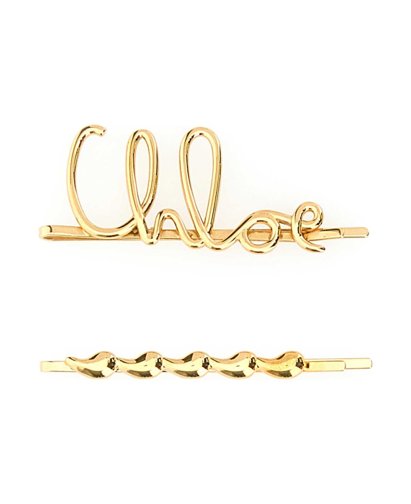 Chloé Gold Metal Chloã© Iconic Hair Clips - VINTAGEGOLD