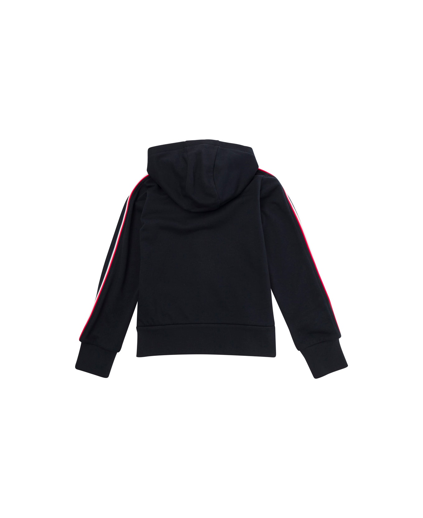 Moncler Blue Hooded Sweatshirt With Side Stripes In Cotton Boy - Blu