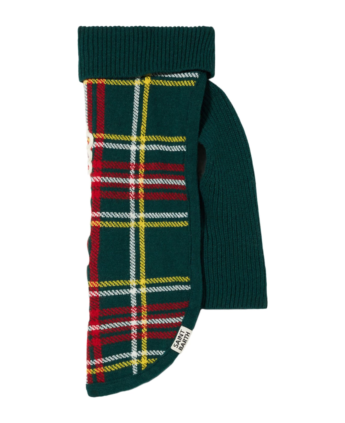MC2 Saint Barth Dog Sweater With Tartan Jacquard - GREEN