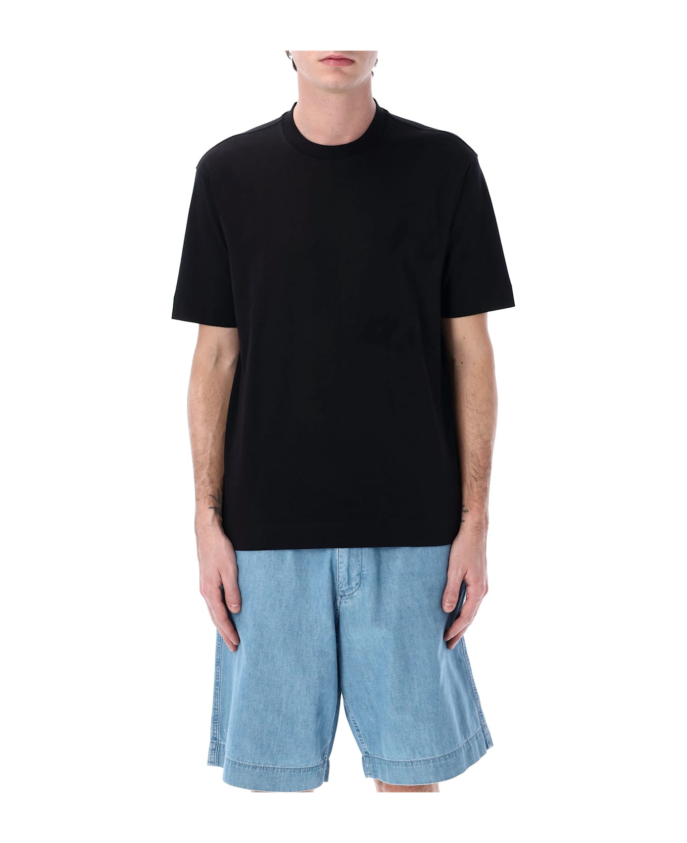 Emporio Armani Jacquard Logo T-shirt - BLACK