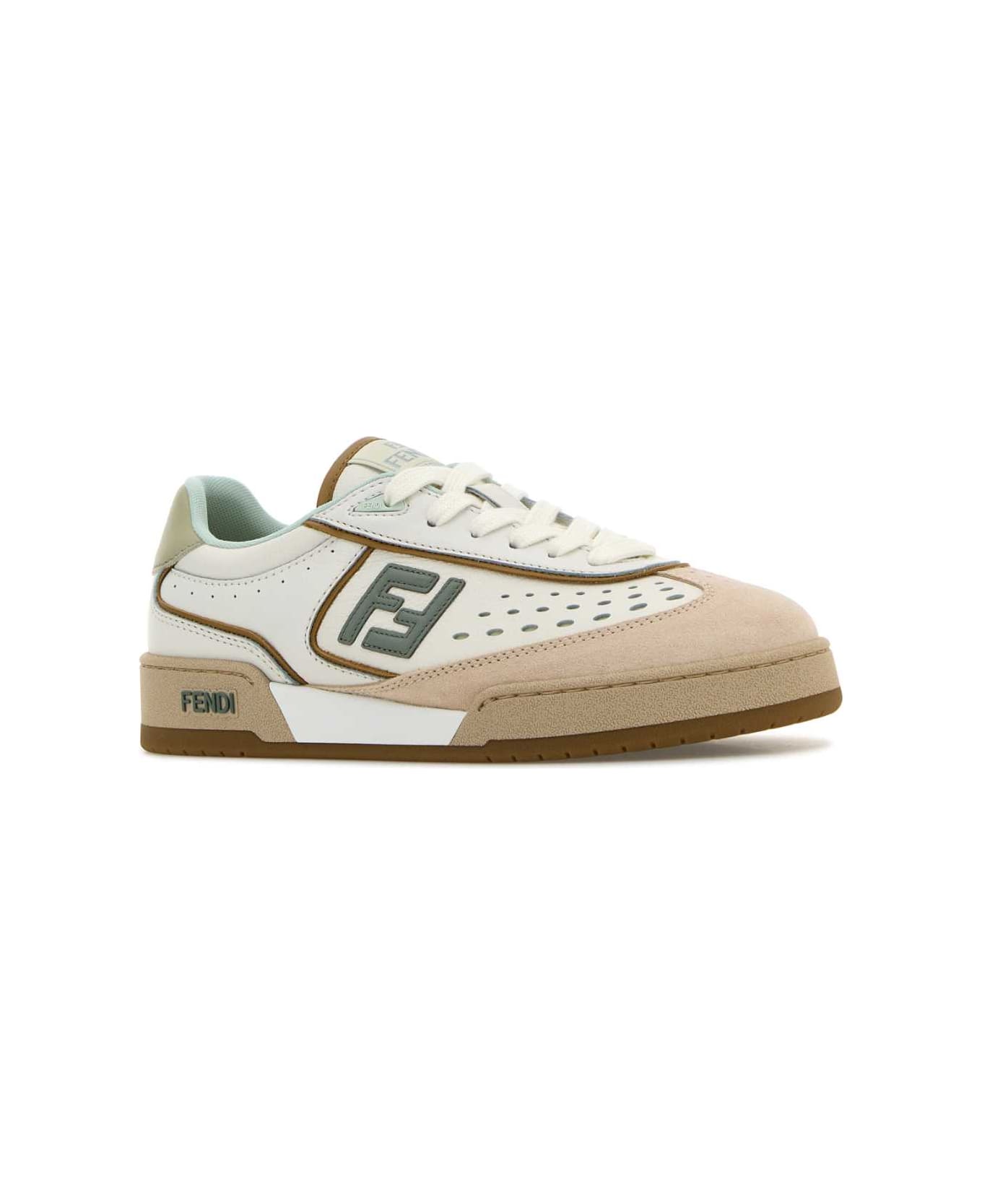 Fendi Multicolor Leather Fendi Match Sneakers - SAGE