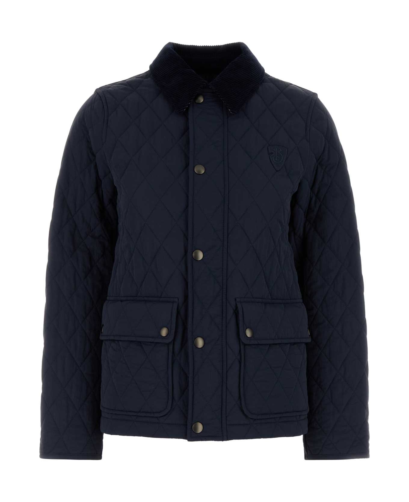 Burberry Navy Blue Nylon Jacket - NVYCHRCLMELIPCHK