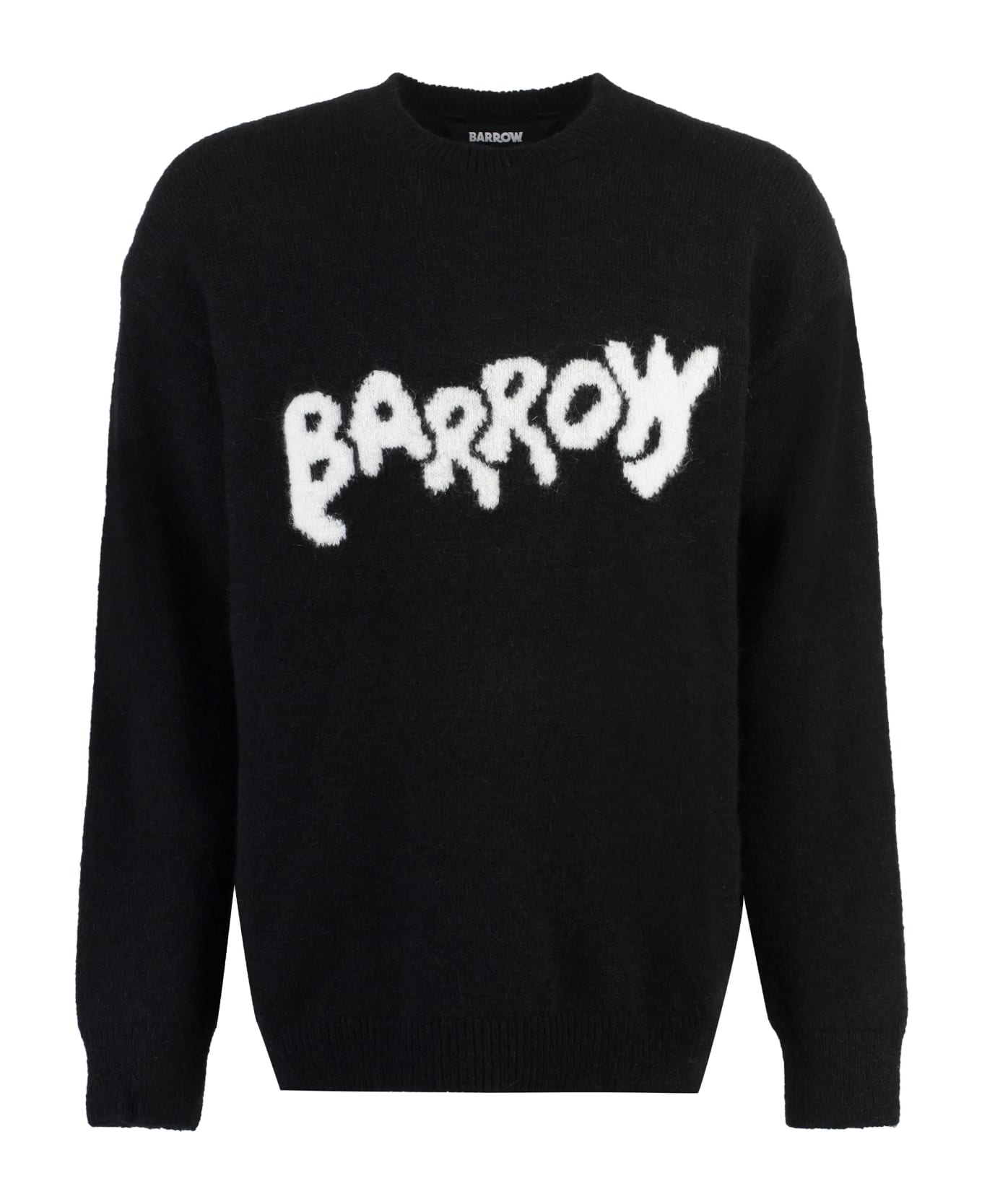 Barrow Black Sweater With Contrast Lettering Logo - Black