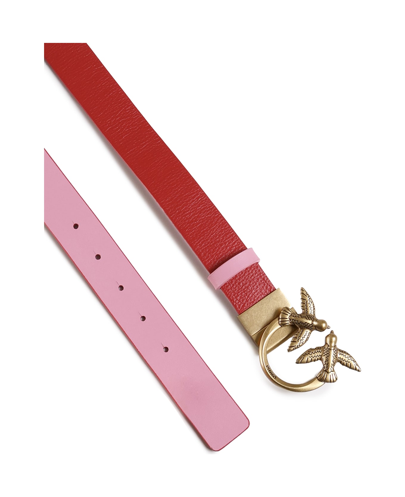 Pinko Love Bird Buckle Belt - Pink, red