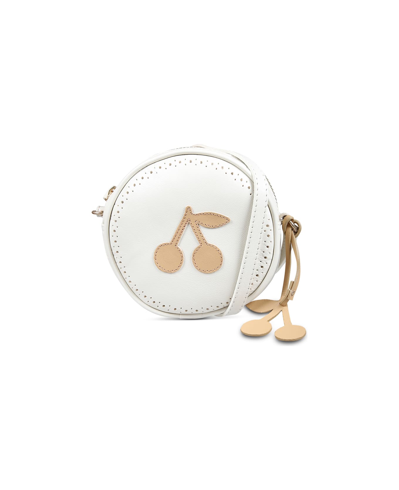 Bonpoint Ivory Bag For Girl With Cherries - Ivory