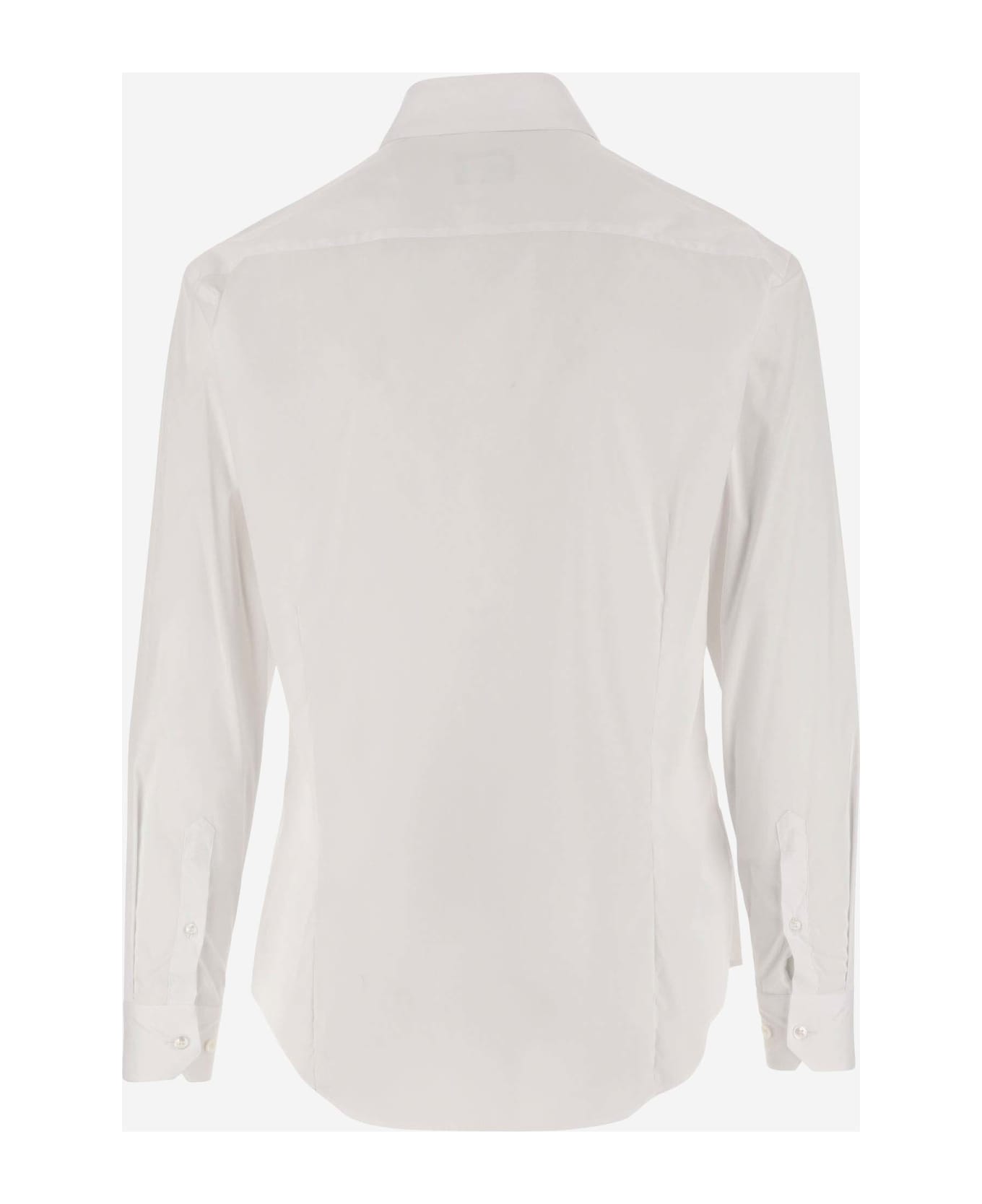 Giorgio Armani Stretch Cotton Blend Shirt - BRILLIANT WHITE