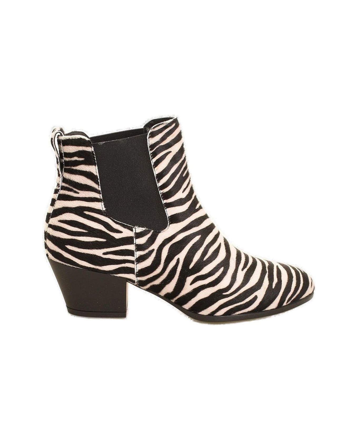 Hogan H401 Chelssea Zebra Print Ankle Boots Hogan - WHITE ブーツ