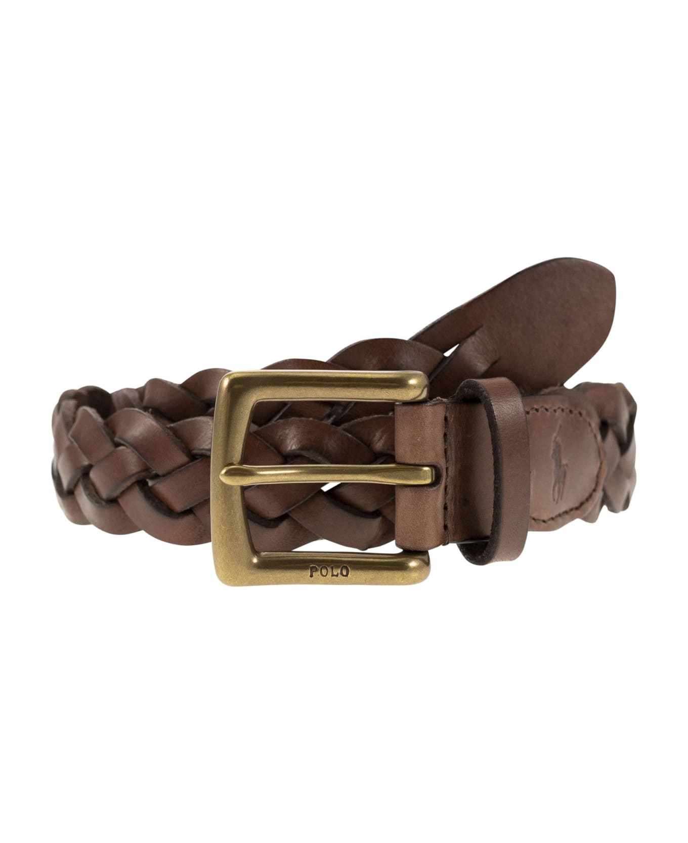 Polo Ralph Lauren Braided Calfskin Belt - Brown ベルト