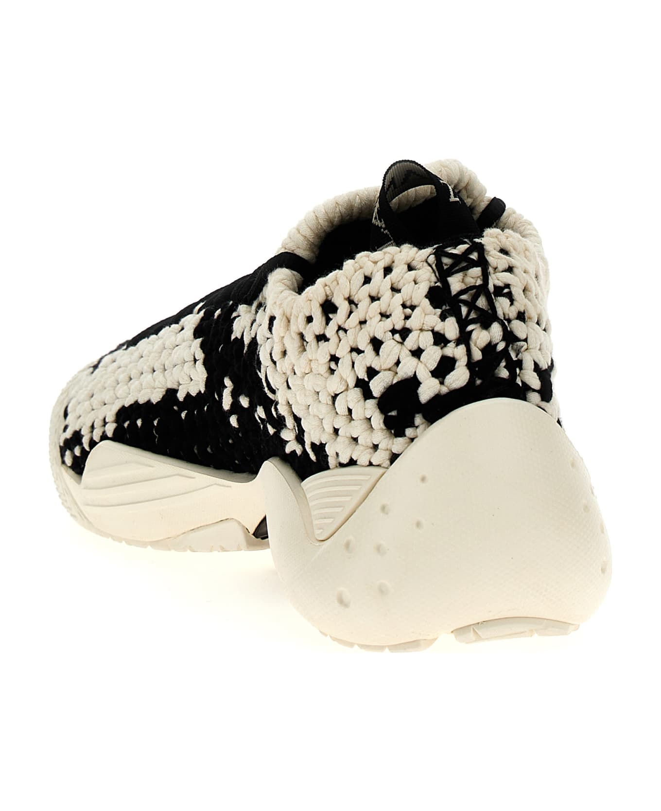 Lanvin 'cotton Flash-knit' Sneakers - White/Black