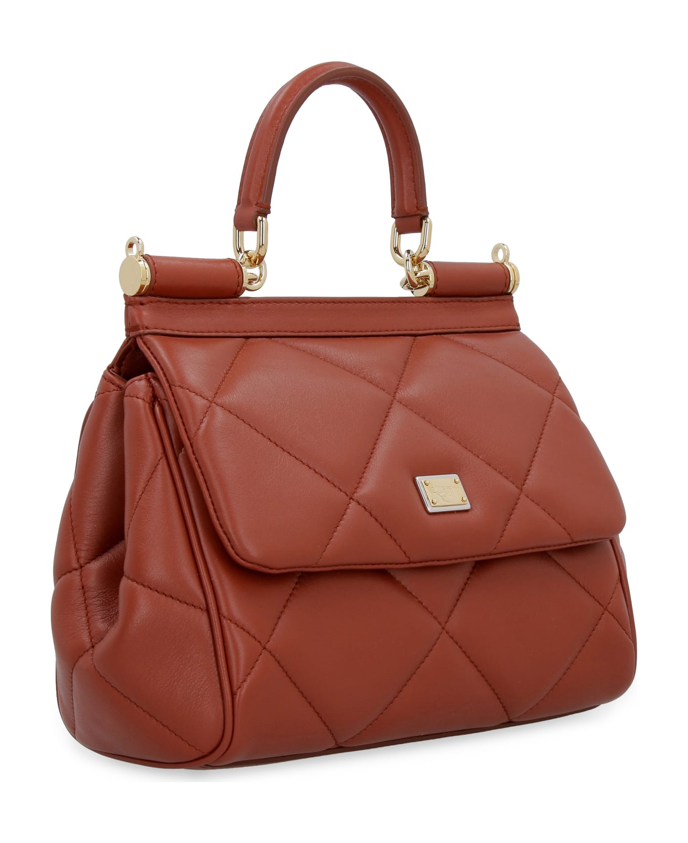 Dolce 
Gabbana Sicily Quilted Leather Handbag - brown