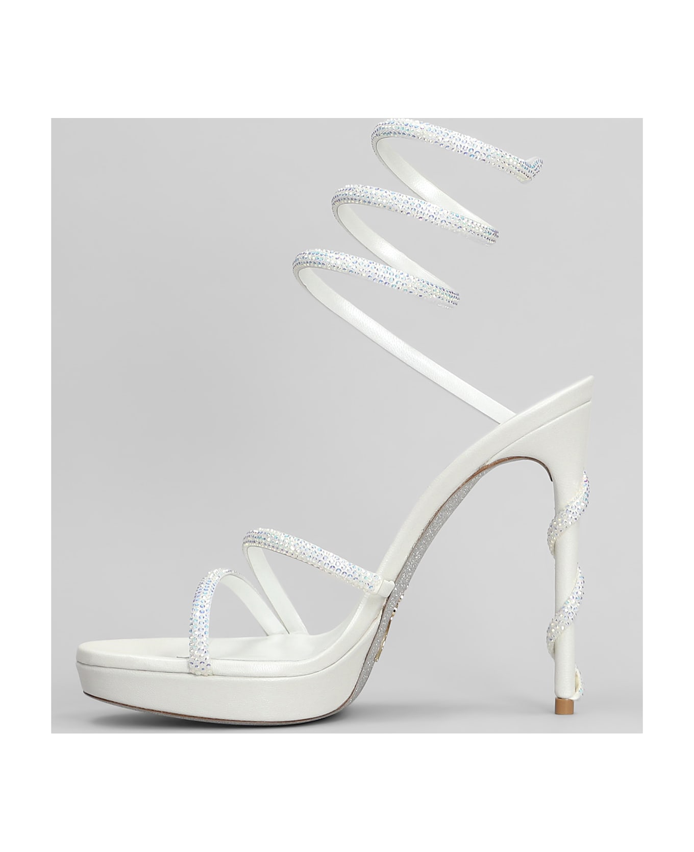 René Caovilla Margot Sandals In White Leather - white