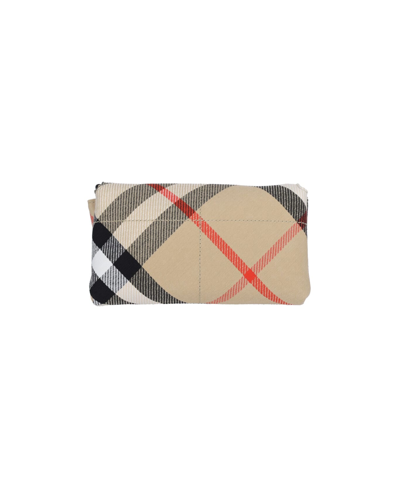Burberry 
check
 Crossbody Bag In Beige Polyester Blend - Beige