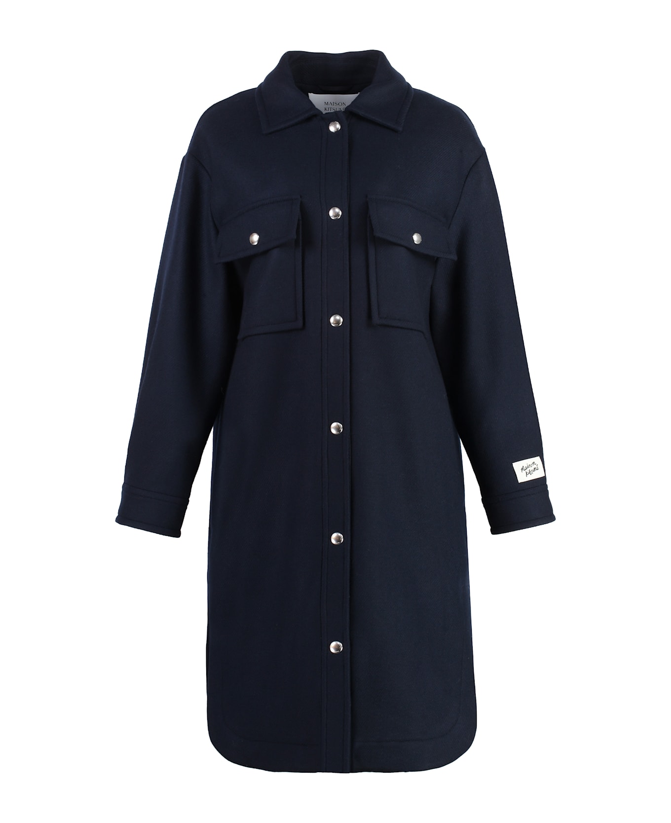 Maison Kitsuné Wool Coat - blue