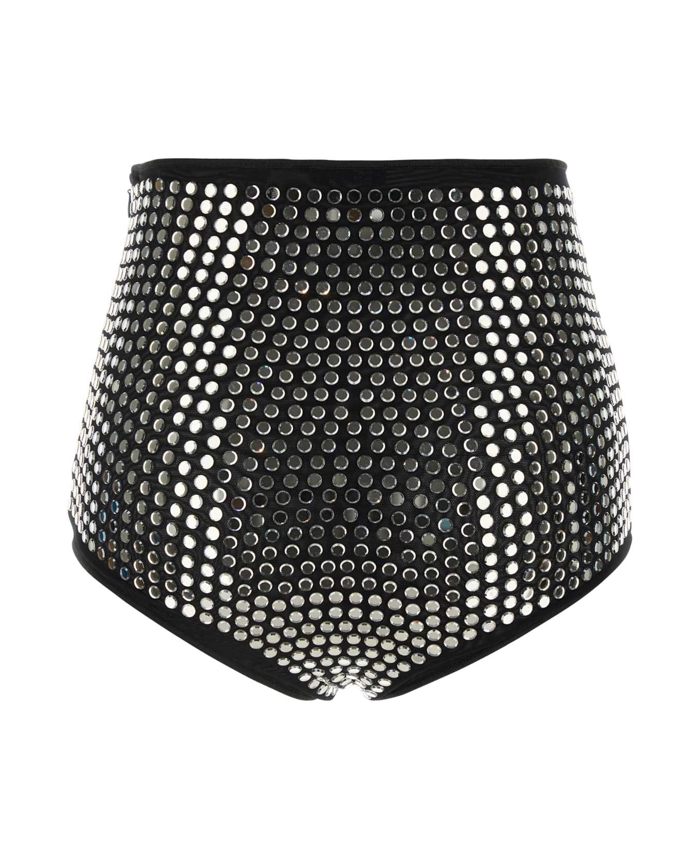 Oseree Embellished Stretch Tulle Slip