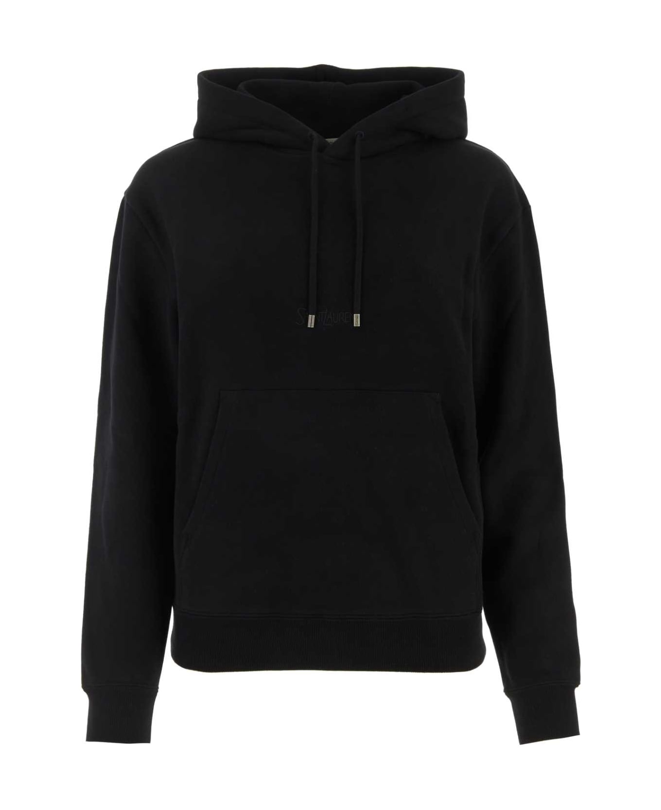 Saint Laurent Black Cotton Sweatshirt - NOIR