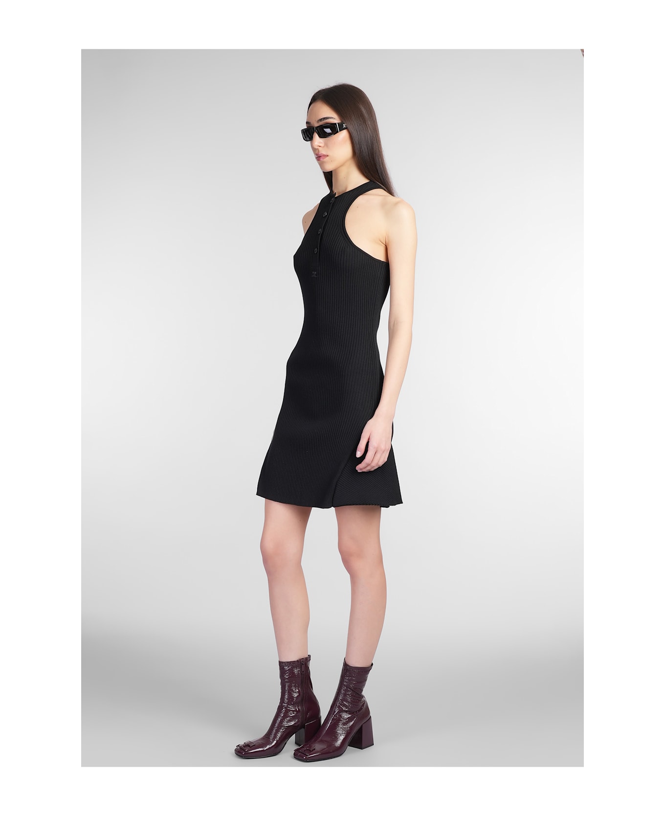 Courrèges Dress In Black Viscose - Black