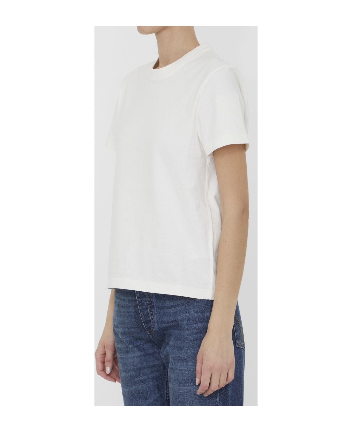 Bottega Veneta White Cotton T-shirt - WHITE