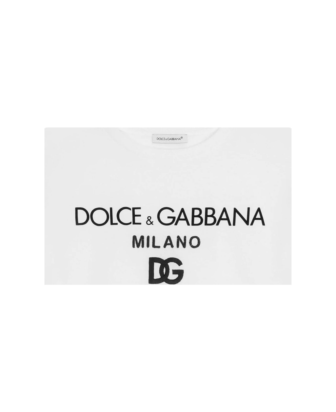 Dolce & Gabbana White T-shirt With Embroidered Logo - White