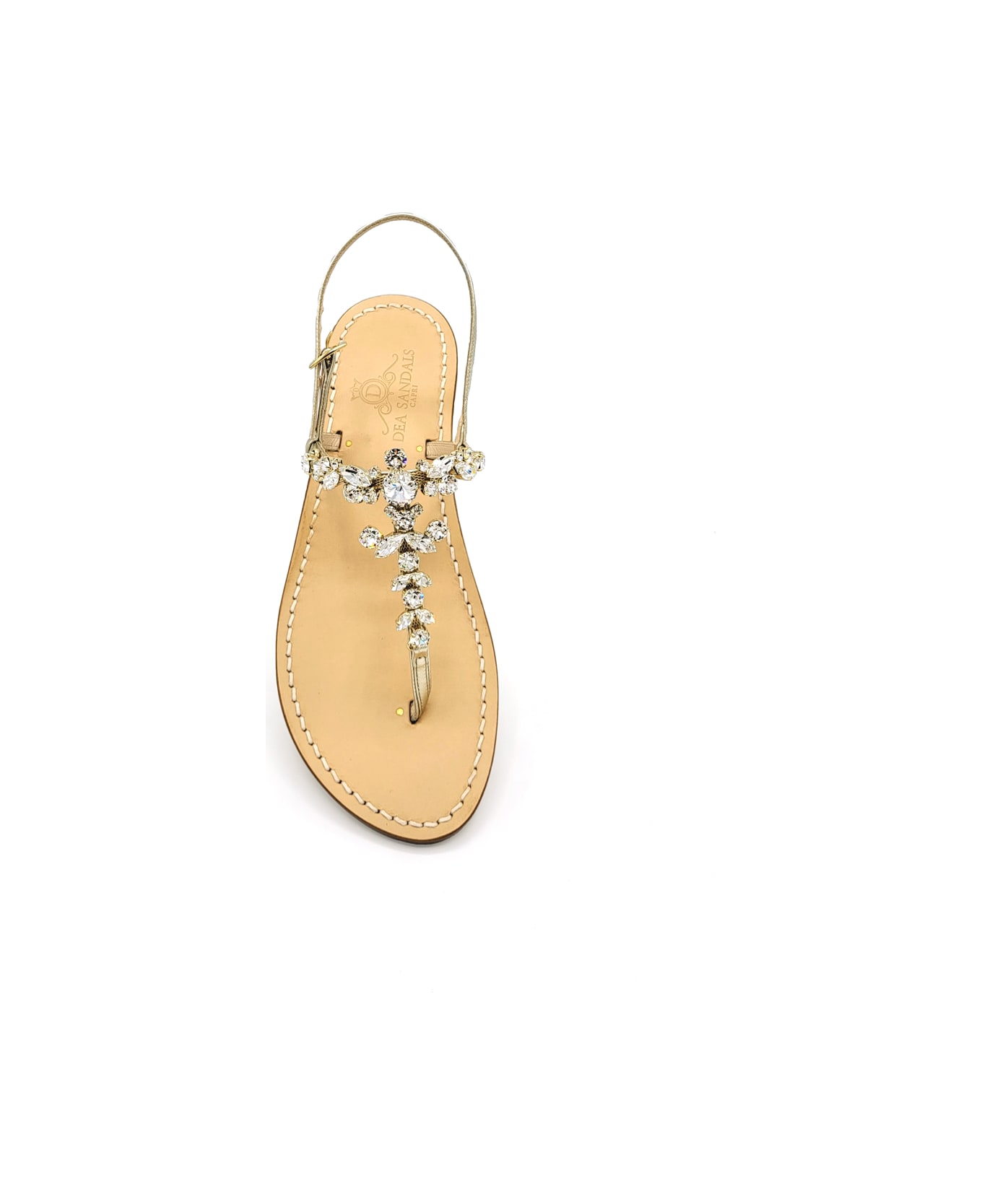 Dea Sandals Scopolo Jewel Thong Sandals - gold, crystal