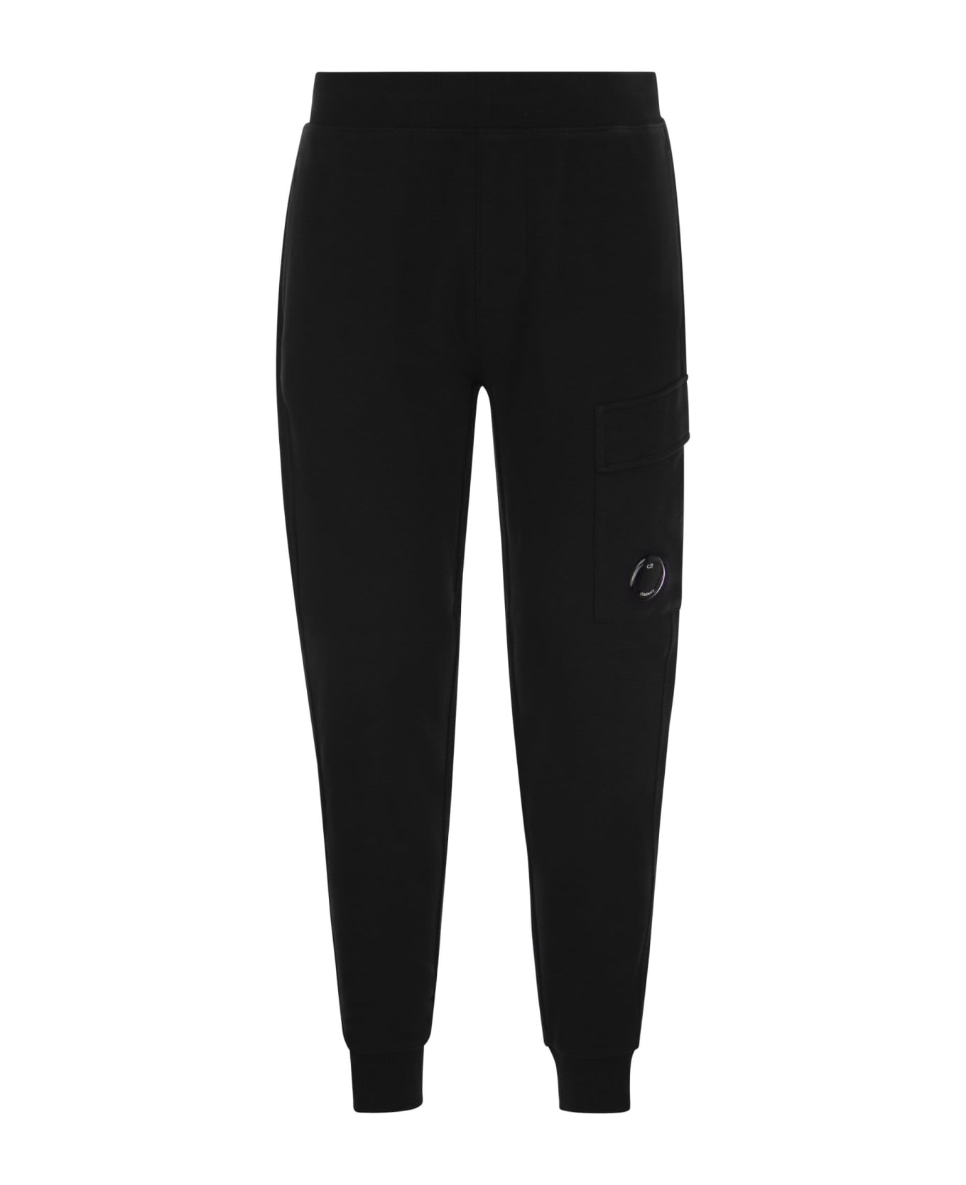 C.P. Company Diagonal Raised Fleece Sweatpants - Black